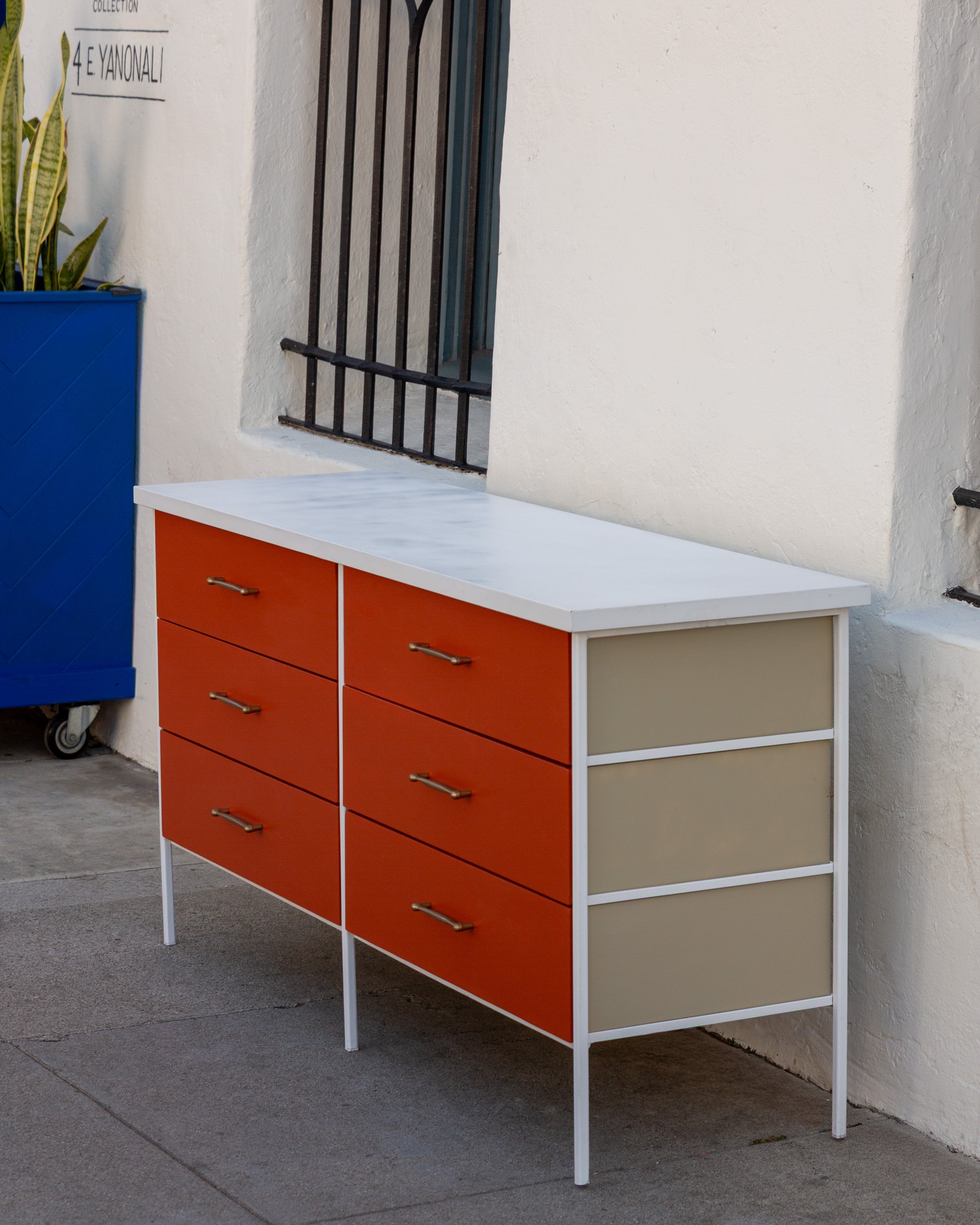 Mid-Century Metal Frame Dresser in the Style of George Nelson