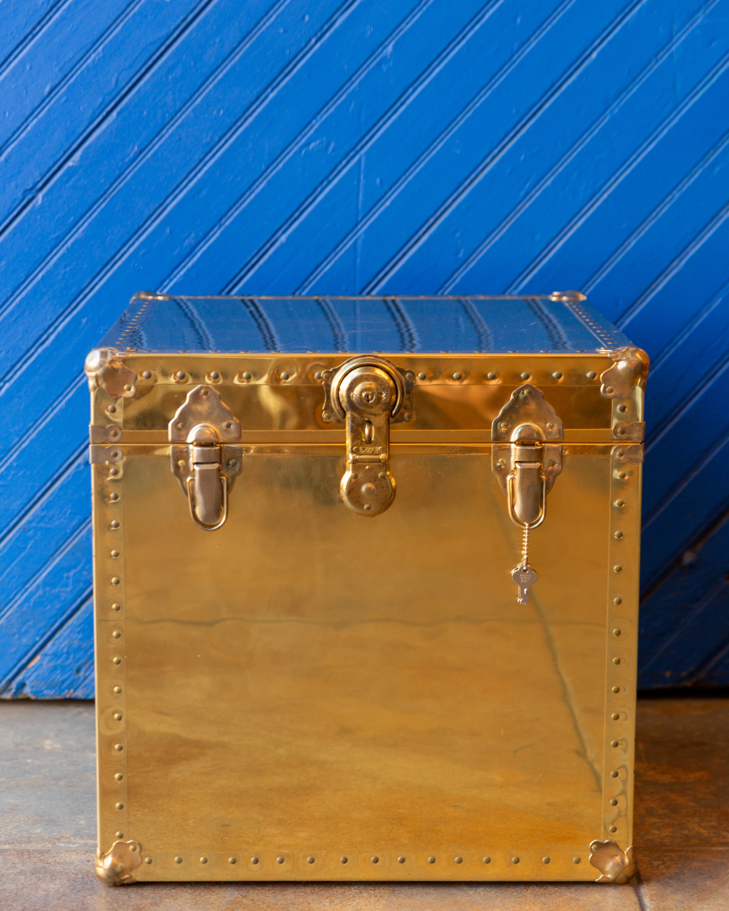 Vintage Brass Trunk with Keys — The Blue Door, Santa Barbara
