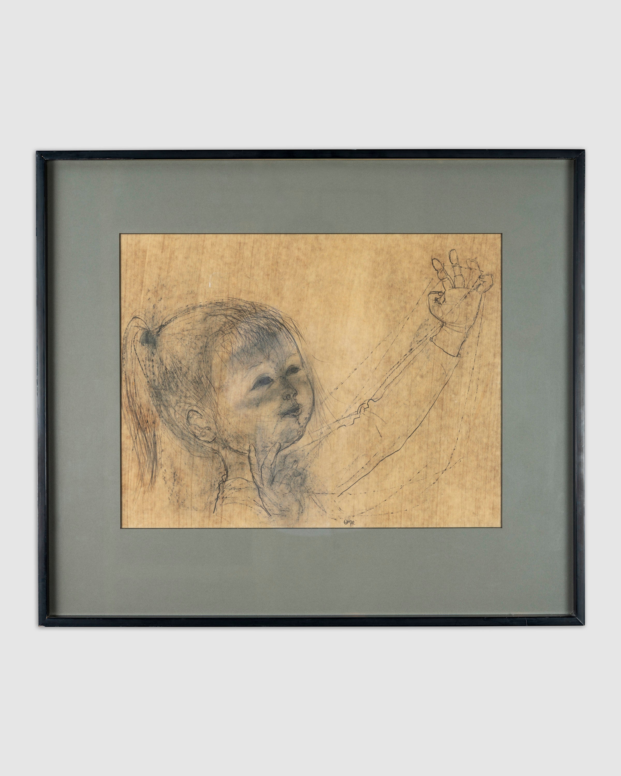 Olga Higgins Santa Barbara Artist Pencil Drawing – The Blue Door