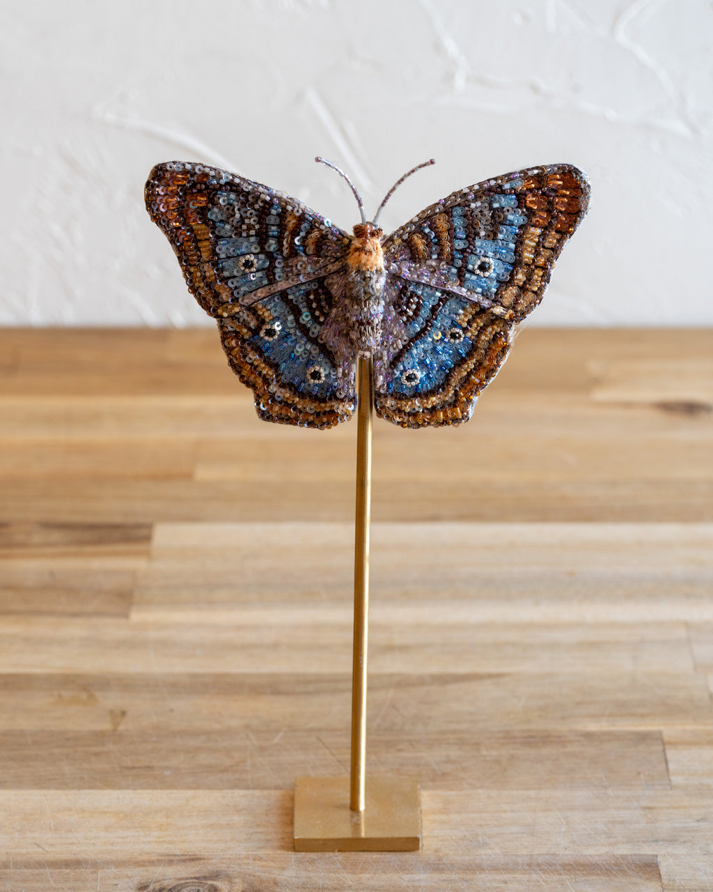 Hand Embroidered Butterfly on Stand