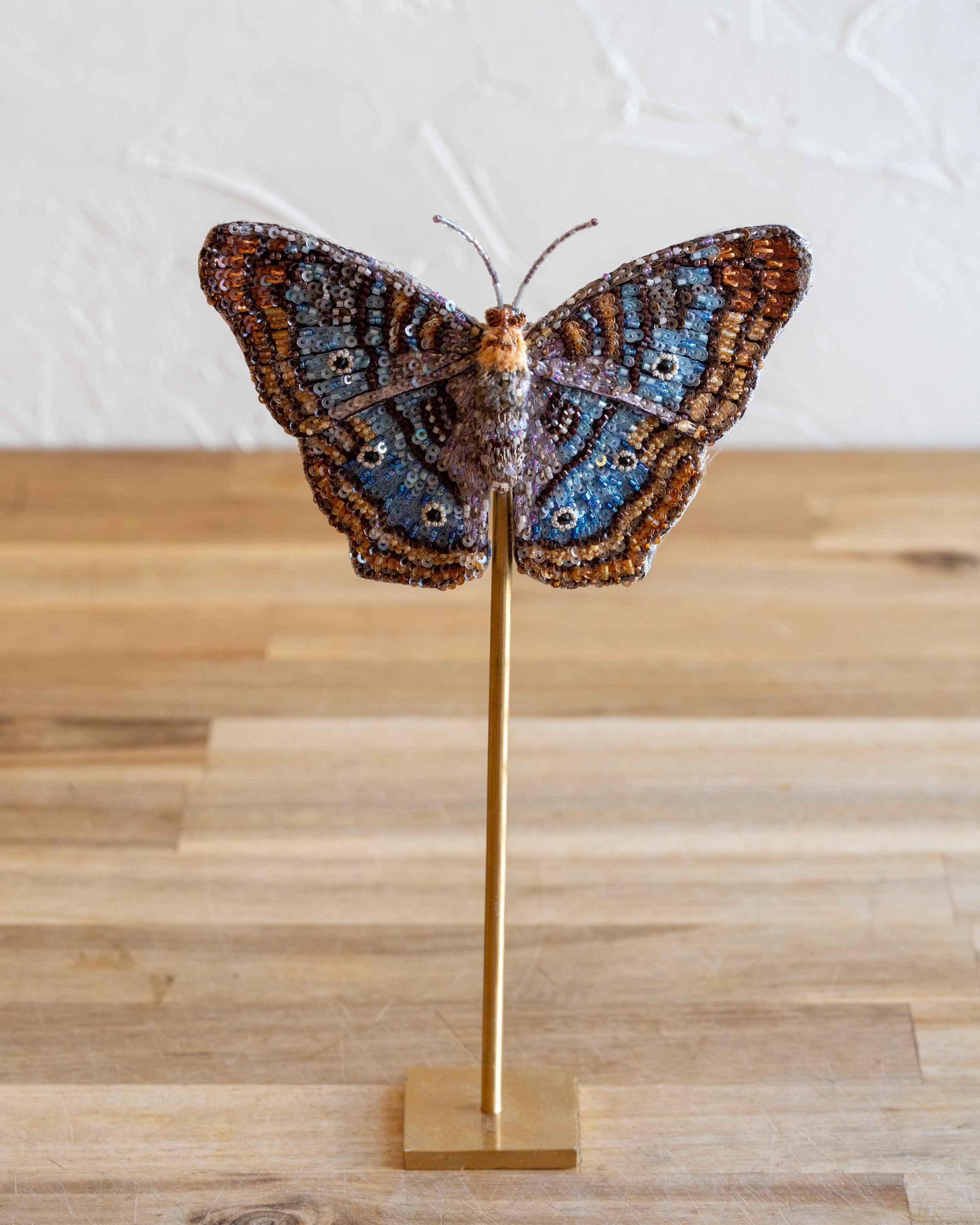 Hand Embroidered Butterfly on Stand