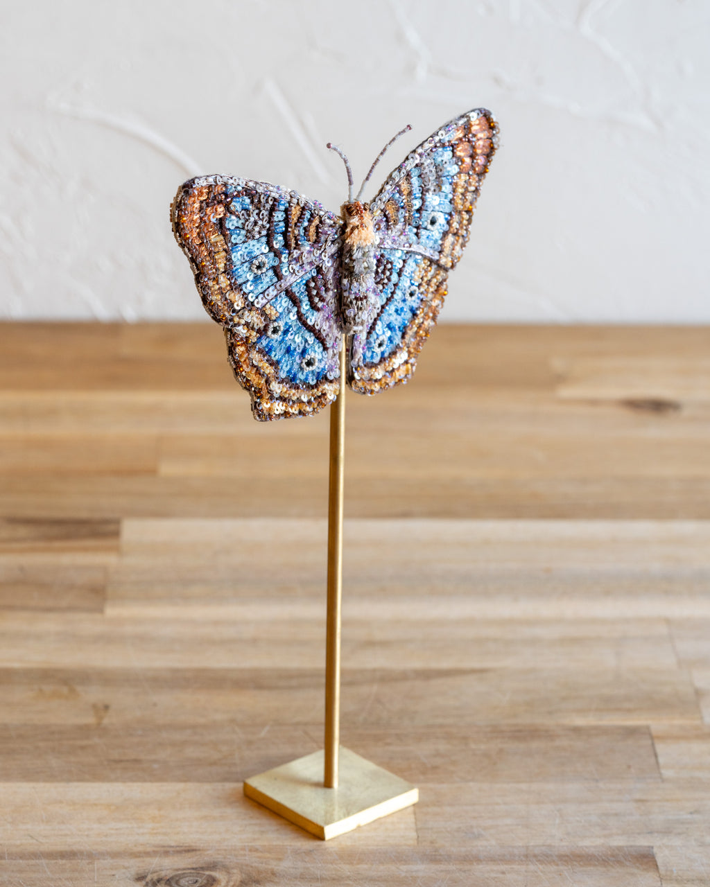 Hand Embroidered Butterfly on Stand