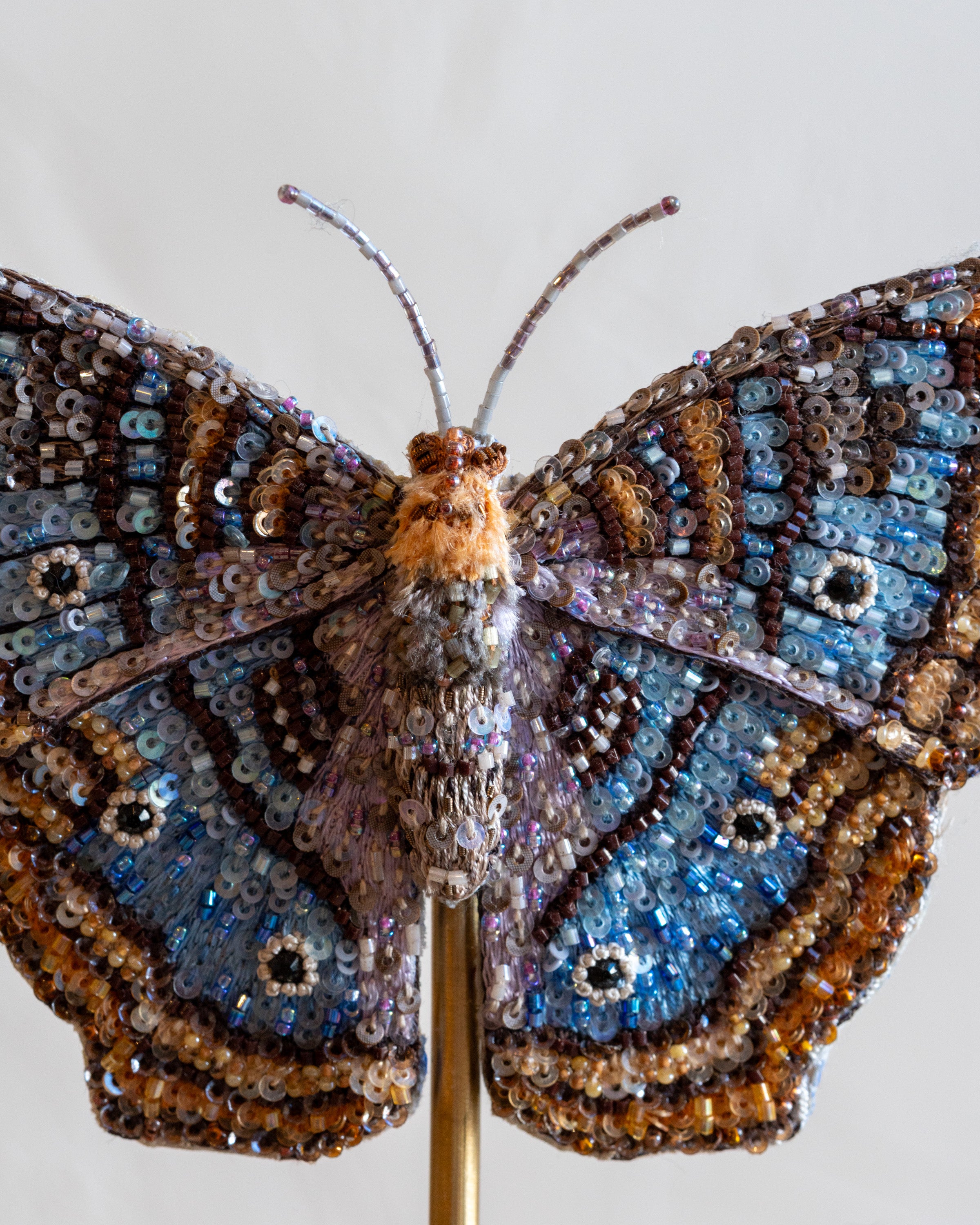 Hand Embroidered Butterfly on Stand