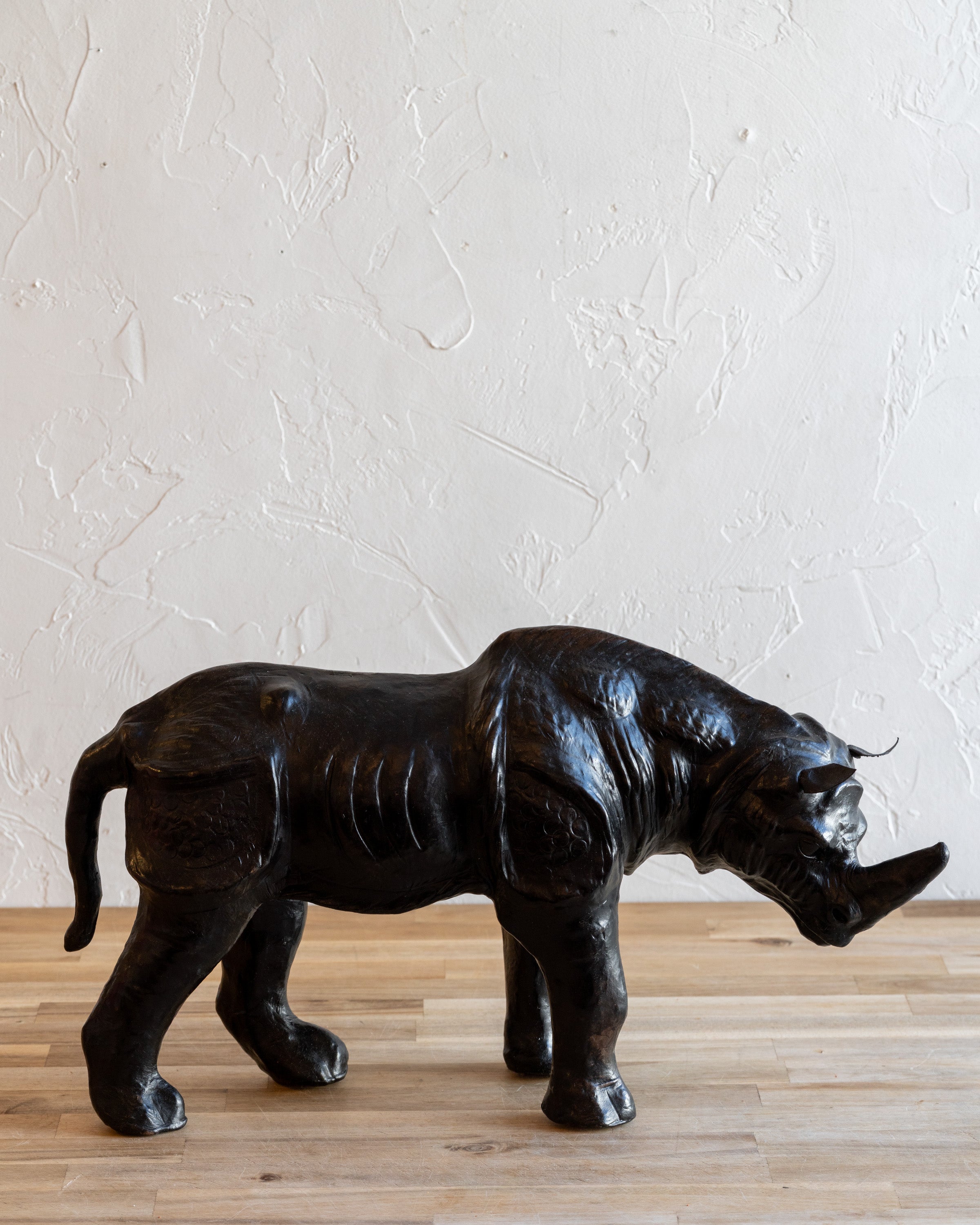 Vintage Leather Wrapped Rhinoceros