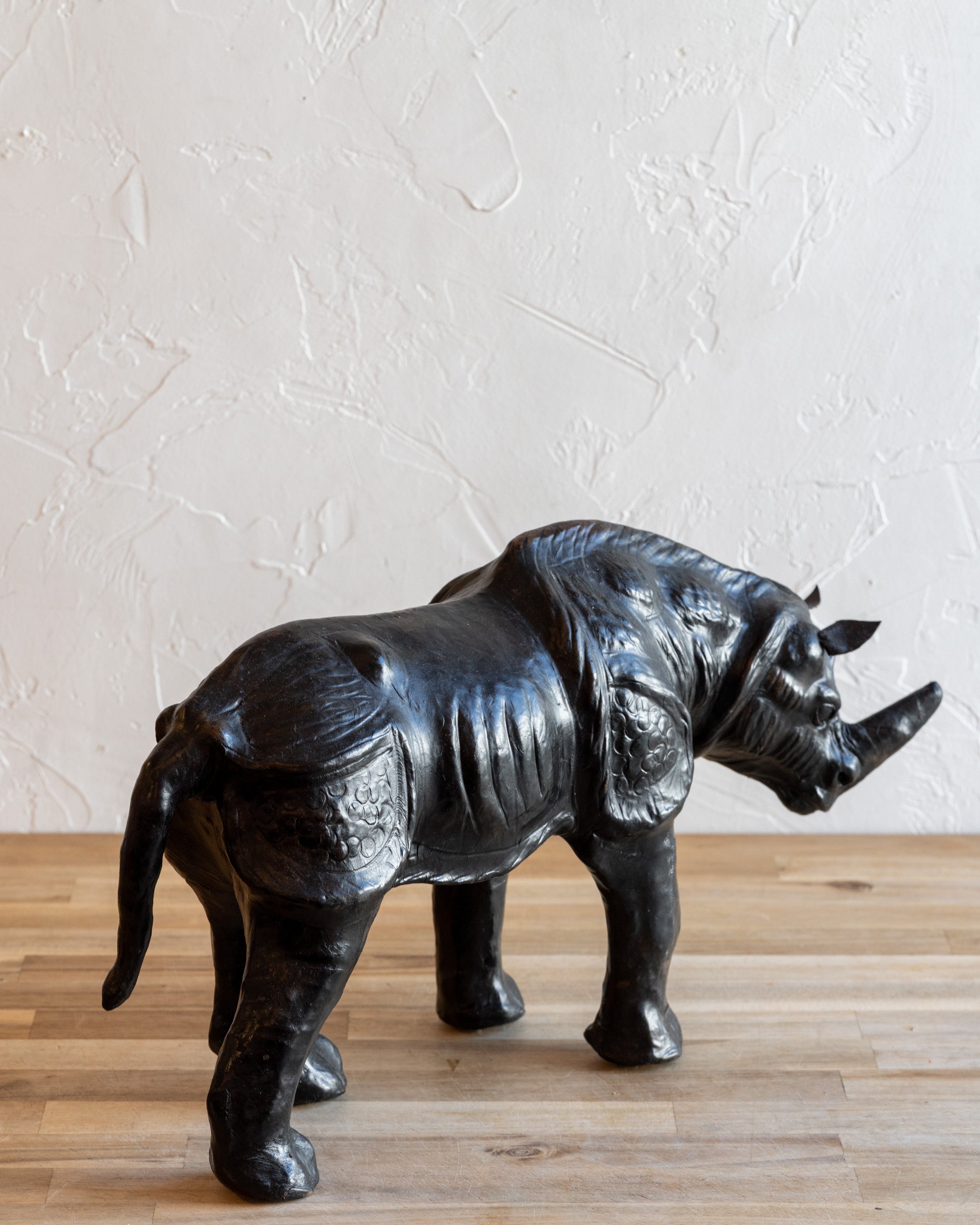 Vintage Leather Wrapped Rhinoceros