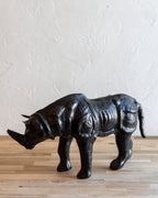 Vintage Leather Wrapped Rhinoceros
