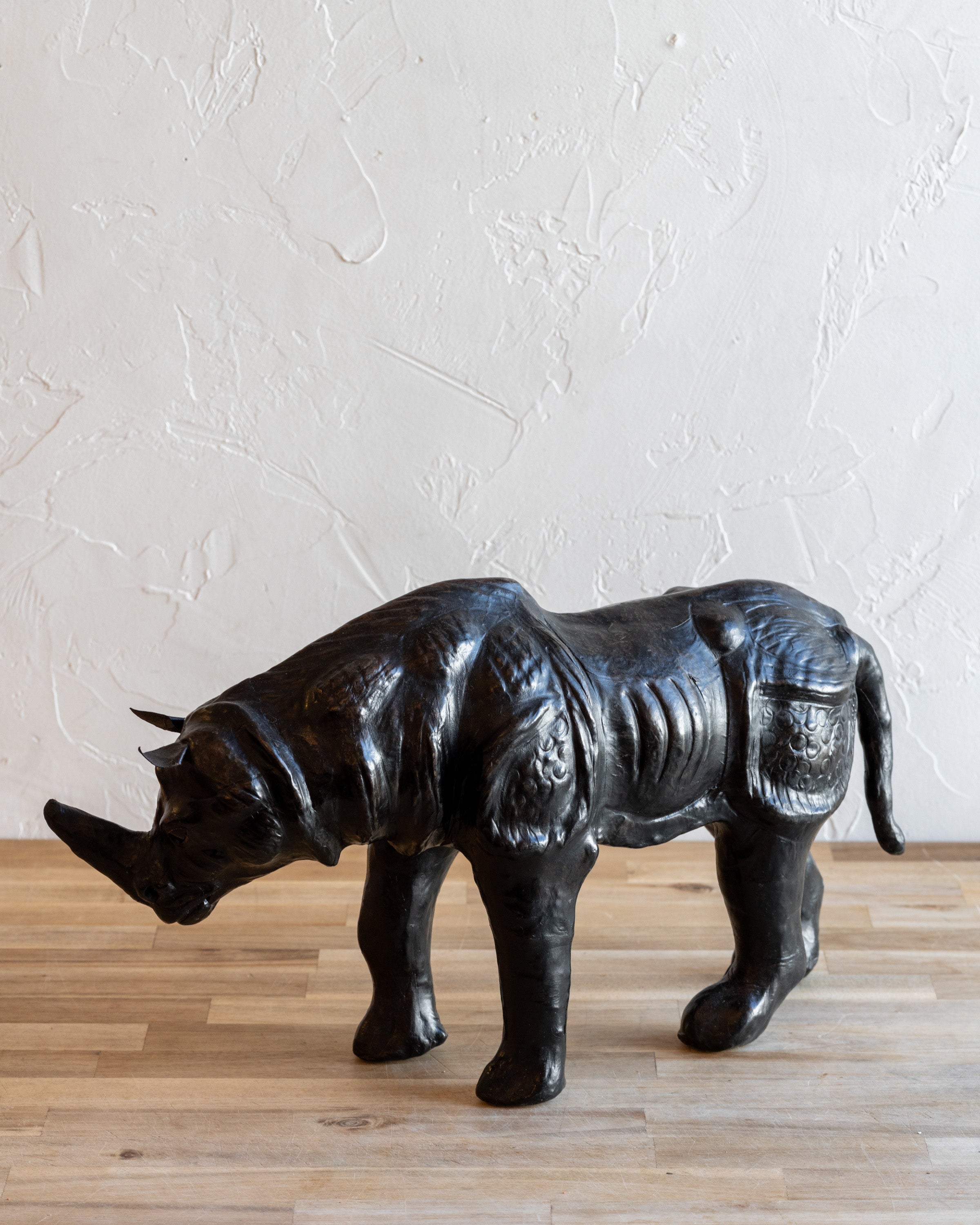 Vintage Leather Wrapped Rhinoceros