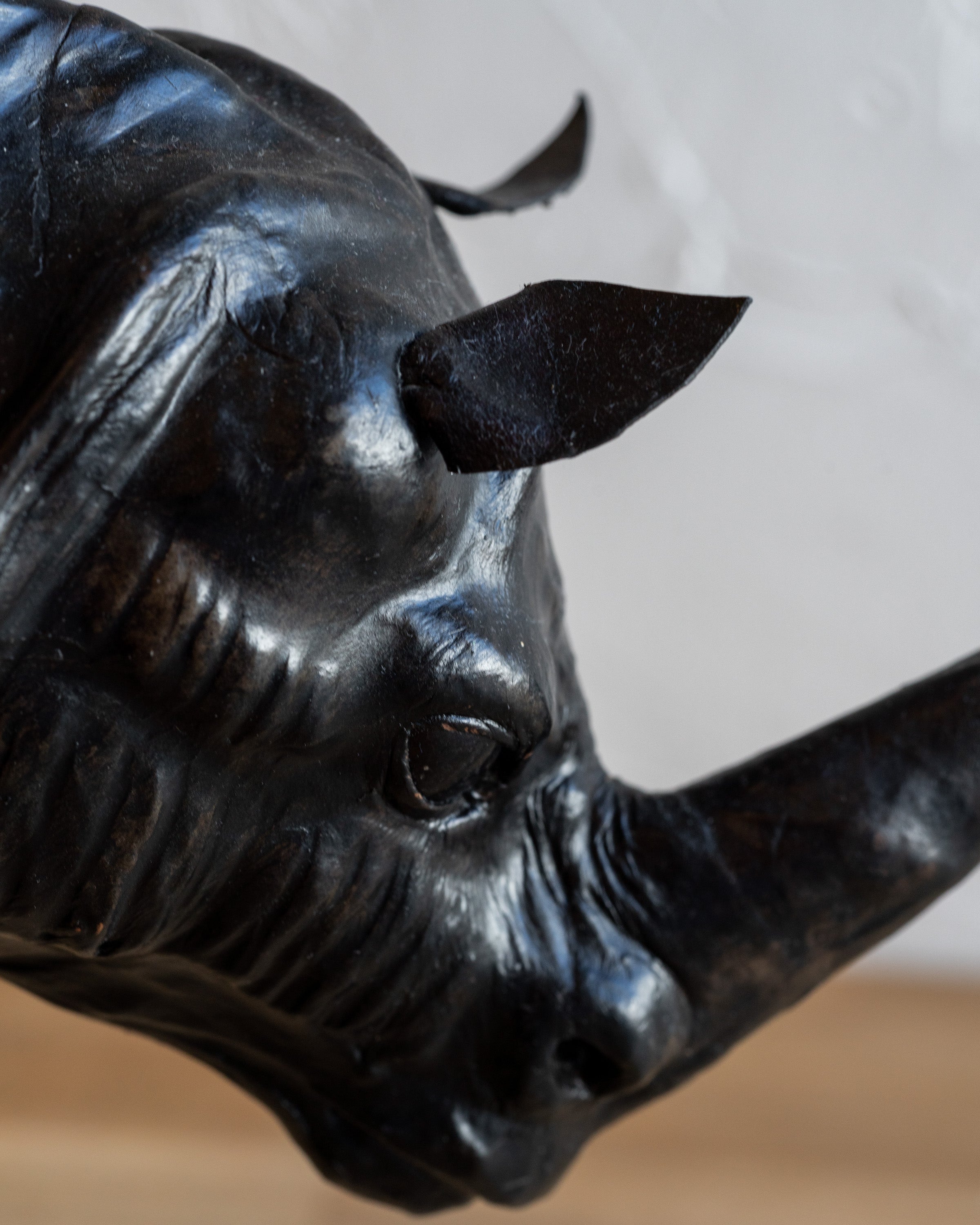 Vintage Leather Wrapped Rhinoceros
