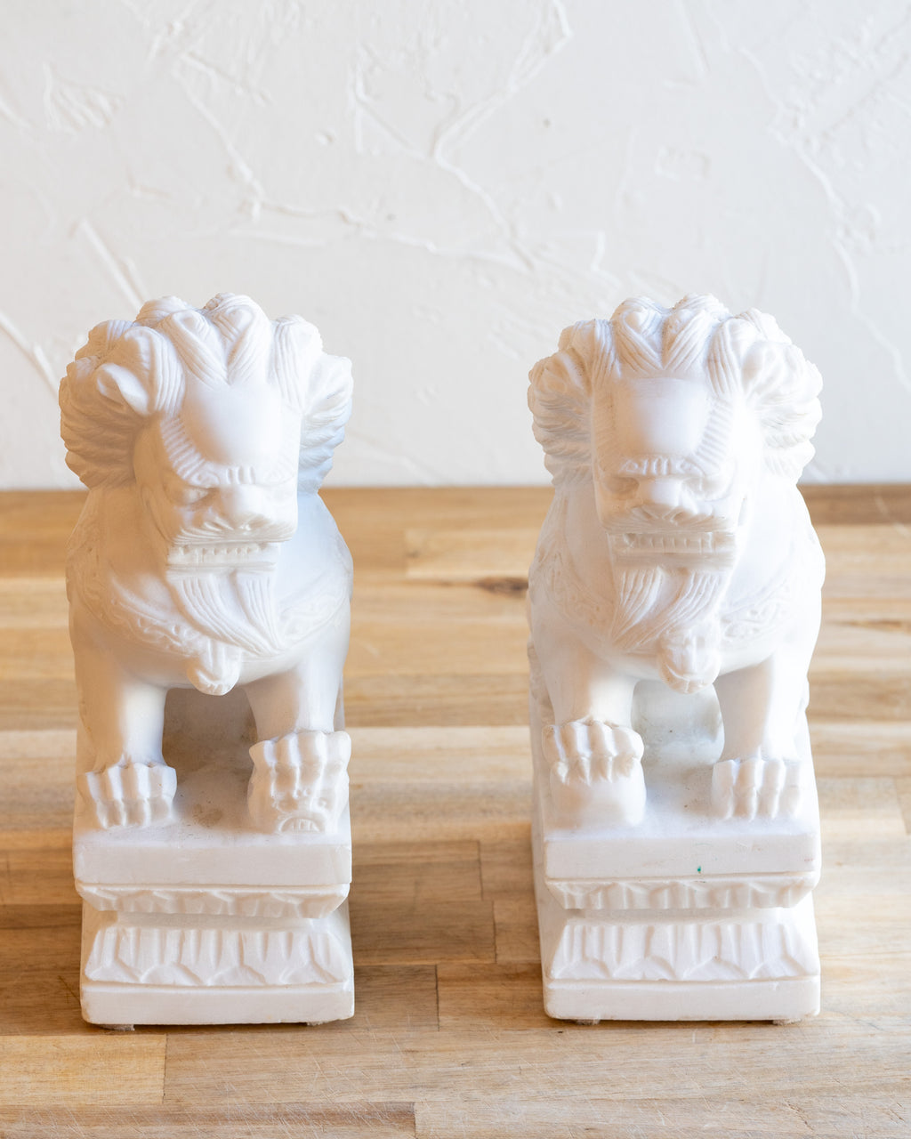 Carved Stone Foo Dogs- Pair
