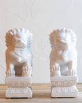 Carved Stone Foo Dogs- Pair