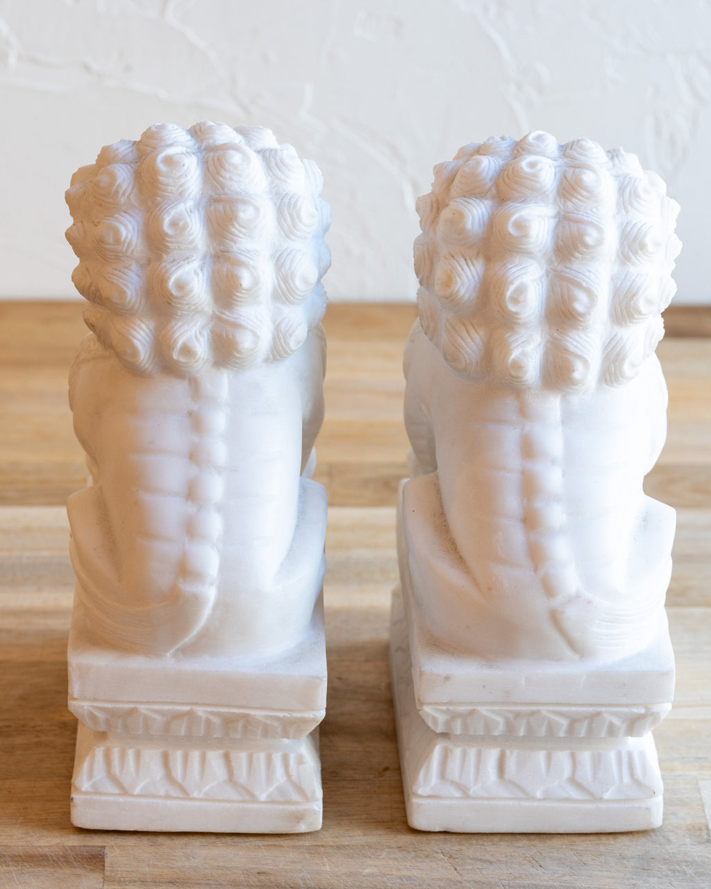 Carved Stone Foo Dogs- Pair