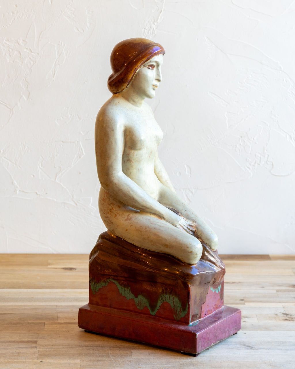 1930s French Glazed Ceramic Figure by Arnaud Leon Paul Schenck