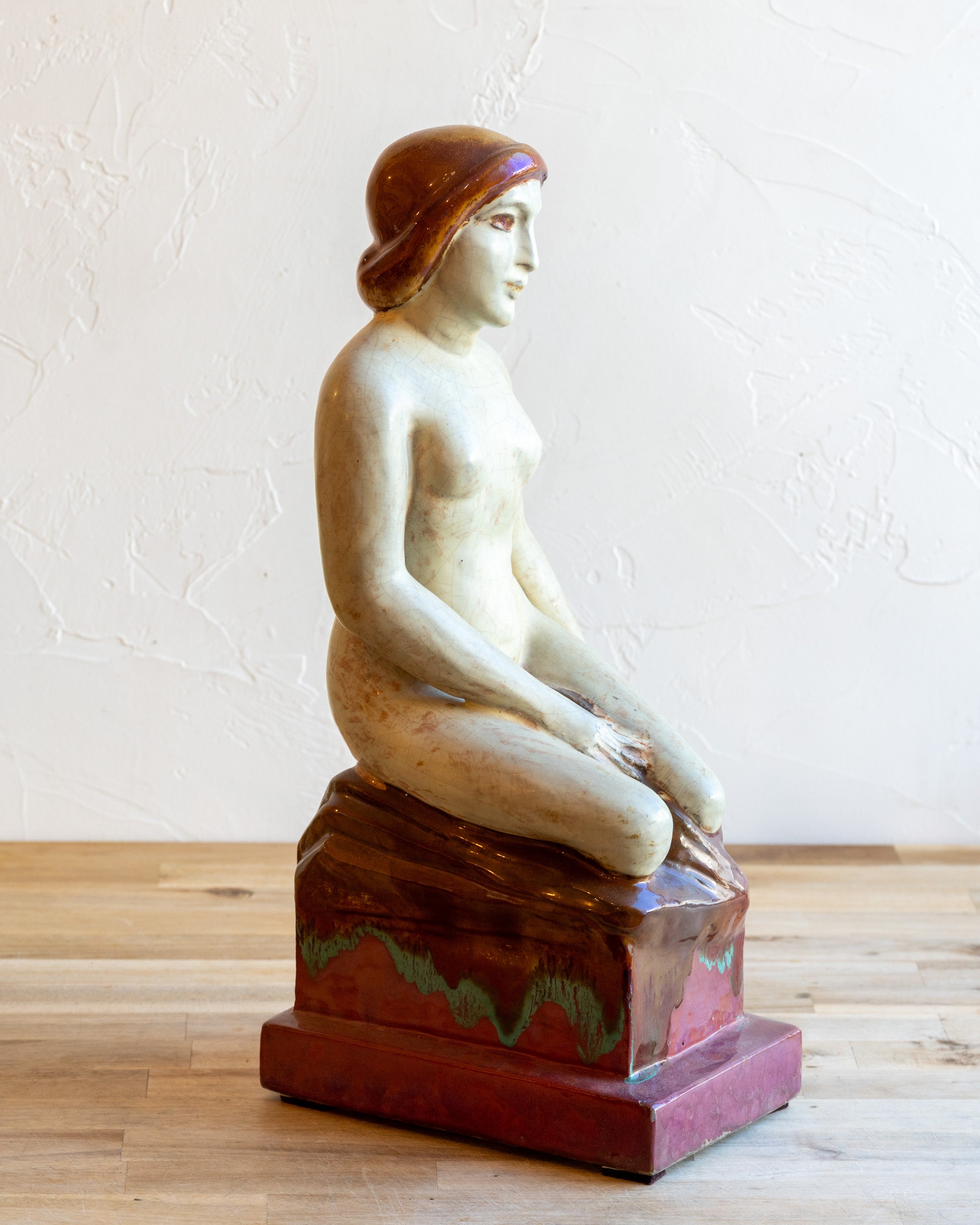 1930s French Glazed Ceramic Figure by Arnaud Leon Paul Schenck
