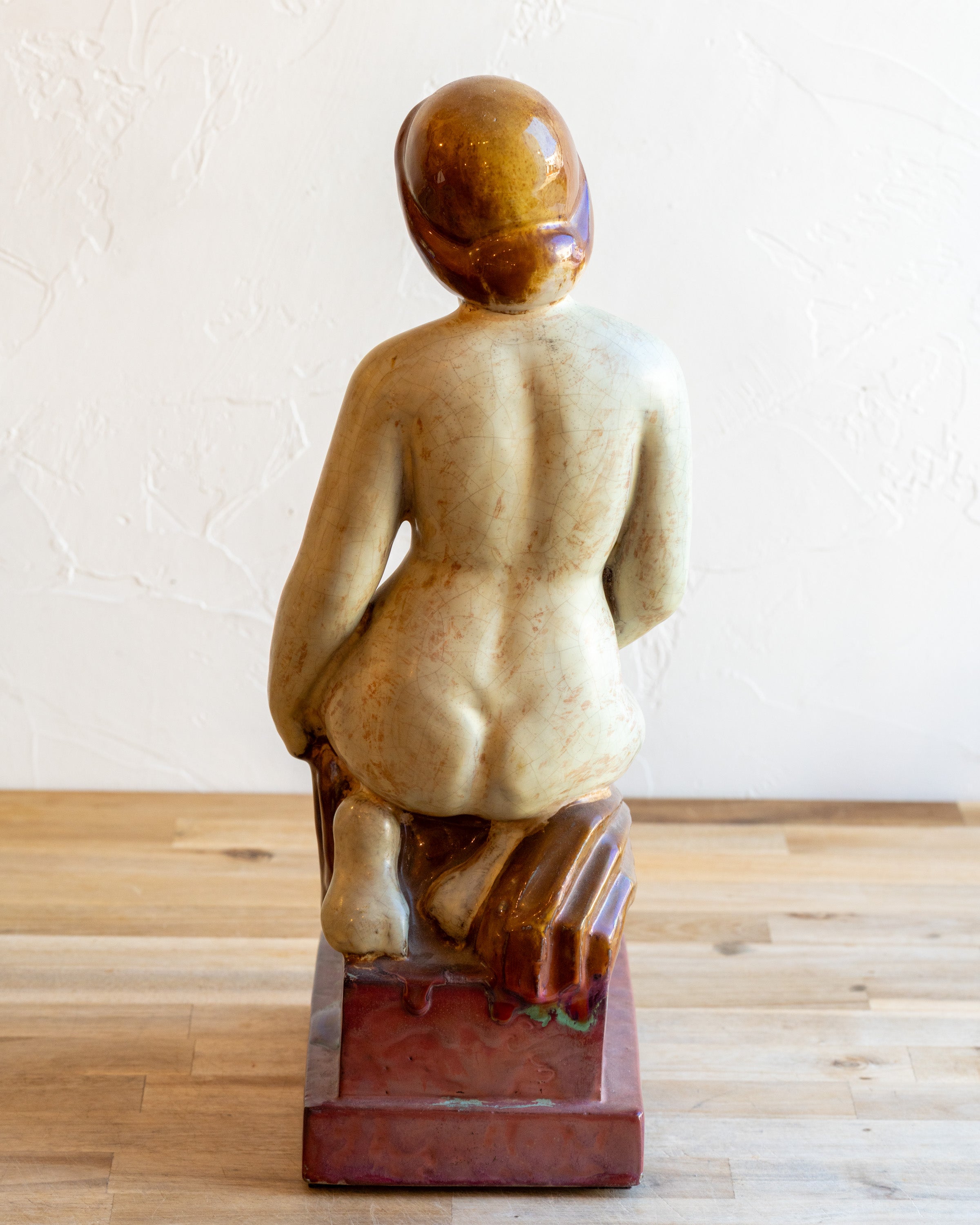 1930s French Glazed Ceramic Figure by Arnaud Leon Paul Schenck