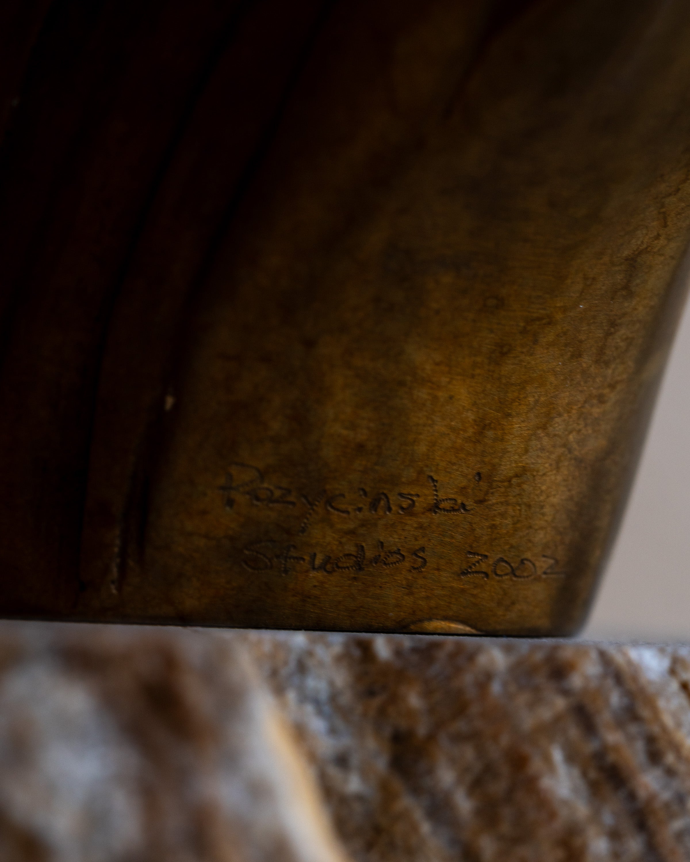 2002 Pozycinski Studio Bronze Sculpture with Marble Base- Signed