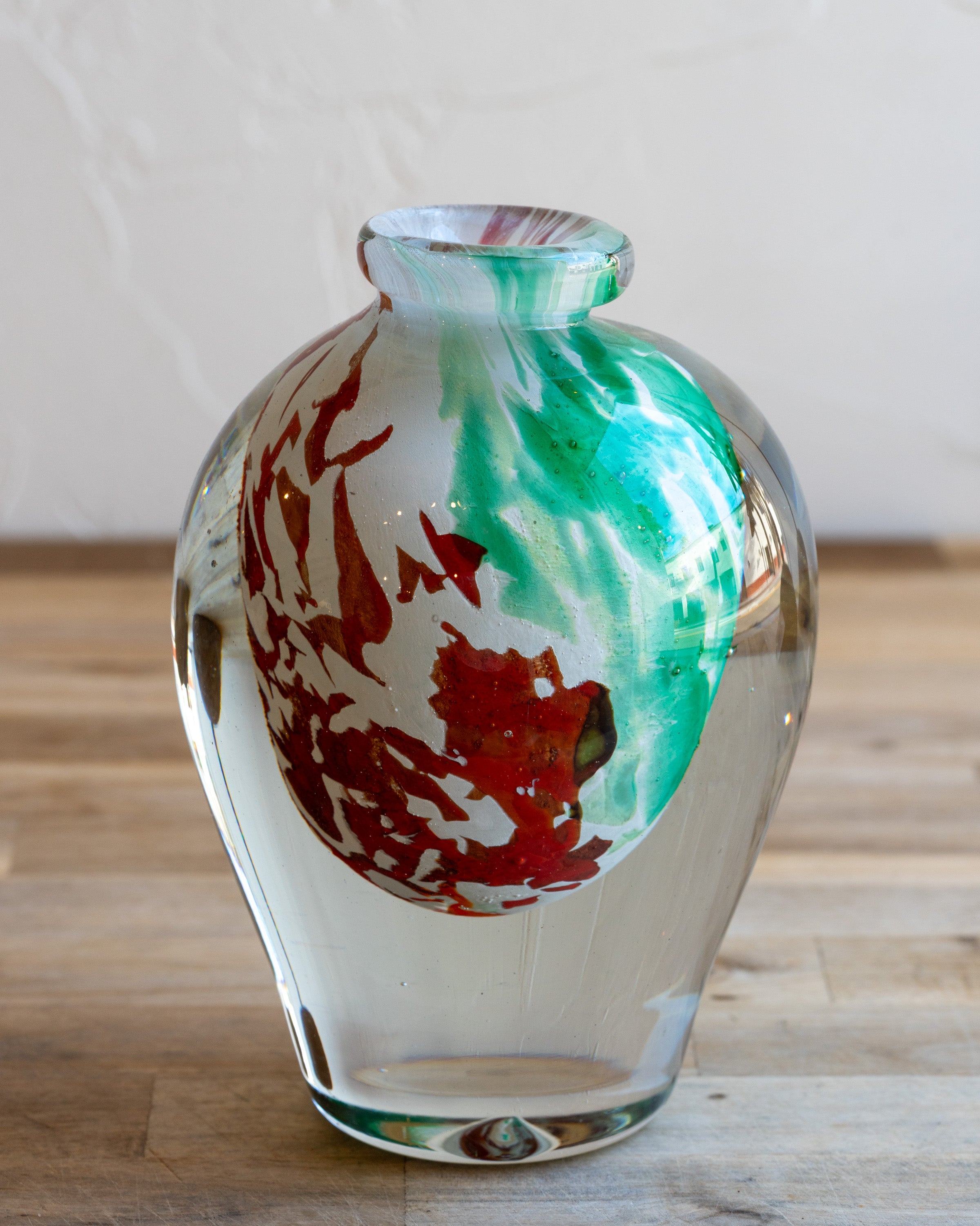 Hand Blown French Art Glass Vase by Jean Claude Novaro
