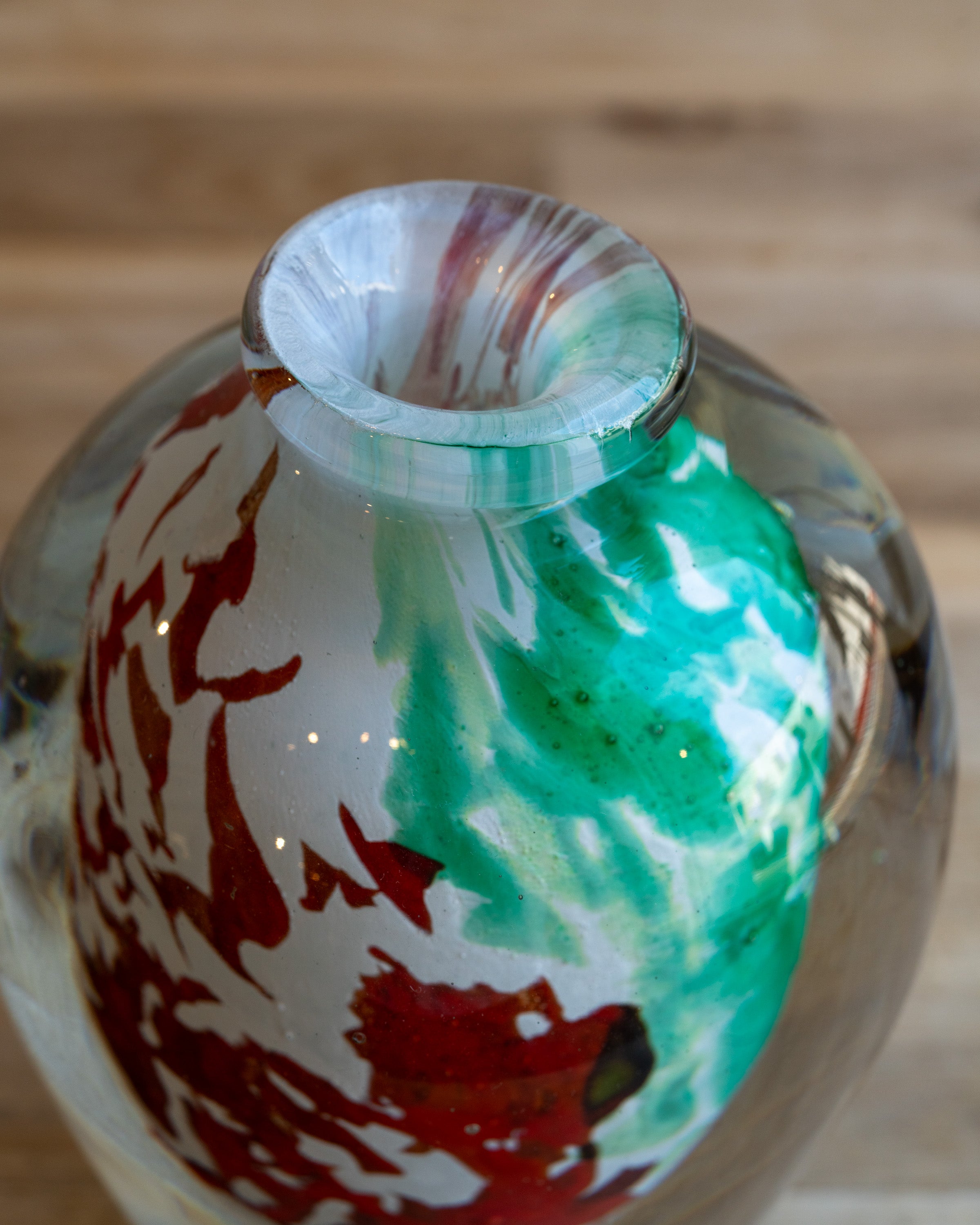 Hand Blown French Art Glass Vase by Jean Claude Novaro