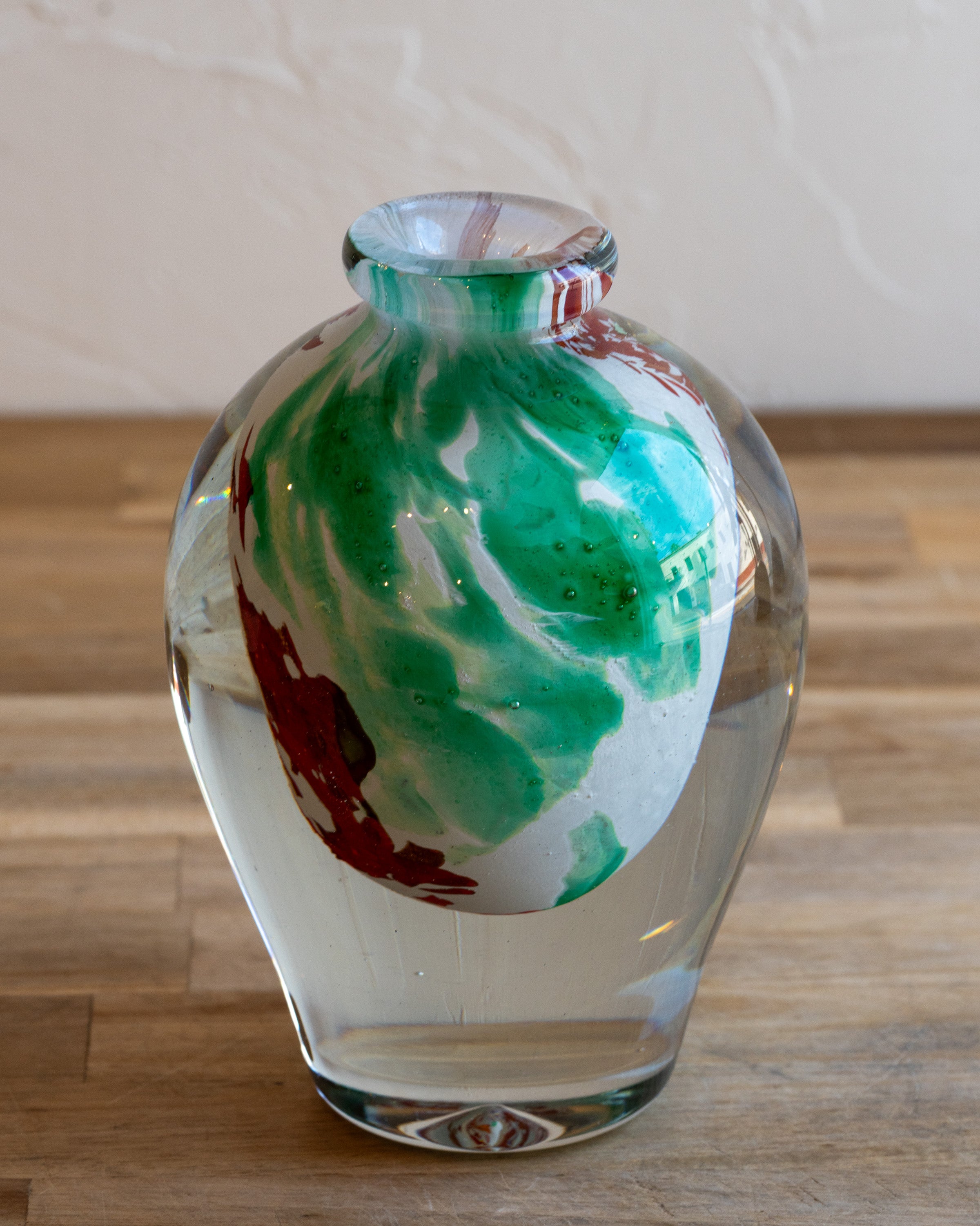 Hand Blown French Art Glass Vase by Jean Claude Novaro
