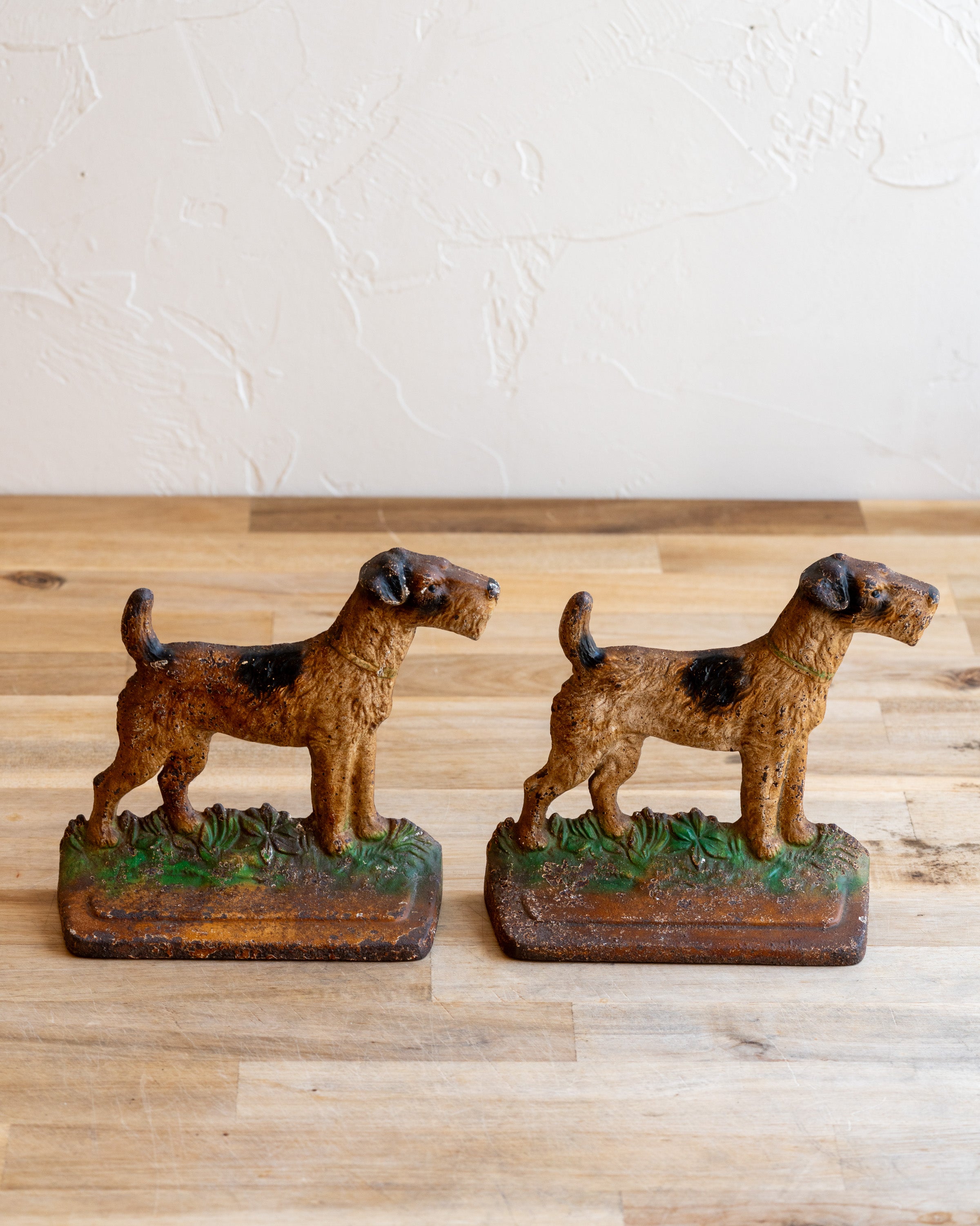 Antique Hubley 294 Cast Iron Wire Fox Terrier Bookend