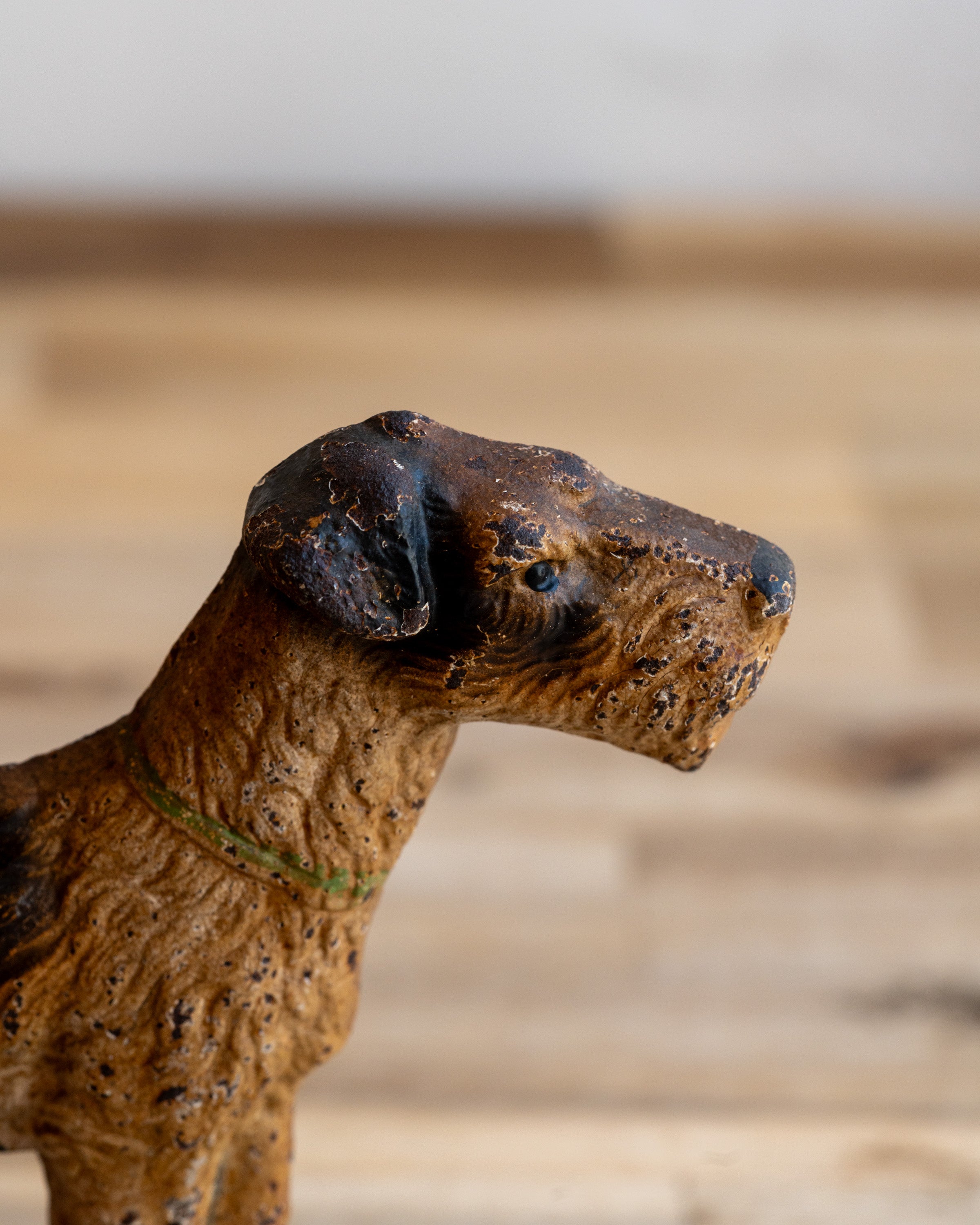 Antique Hubley 294 Cast Iron Wire Fox Terrier Bookend