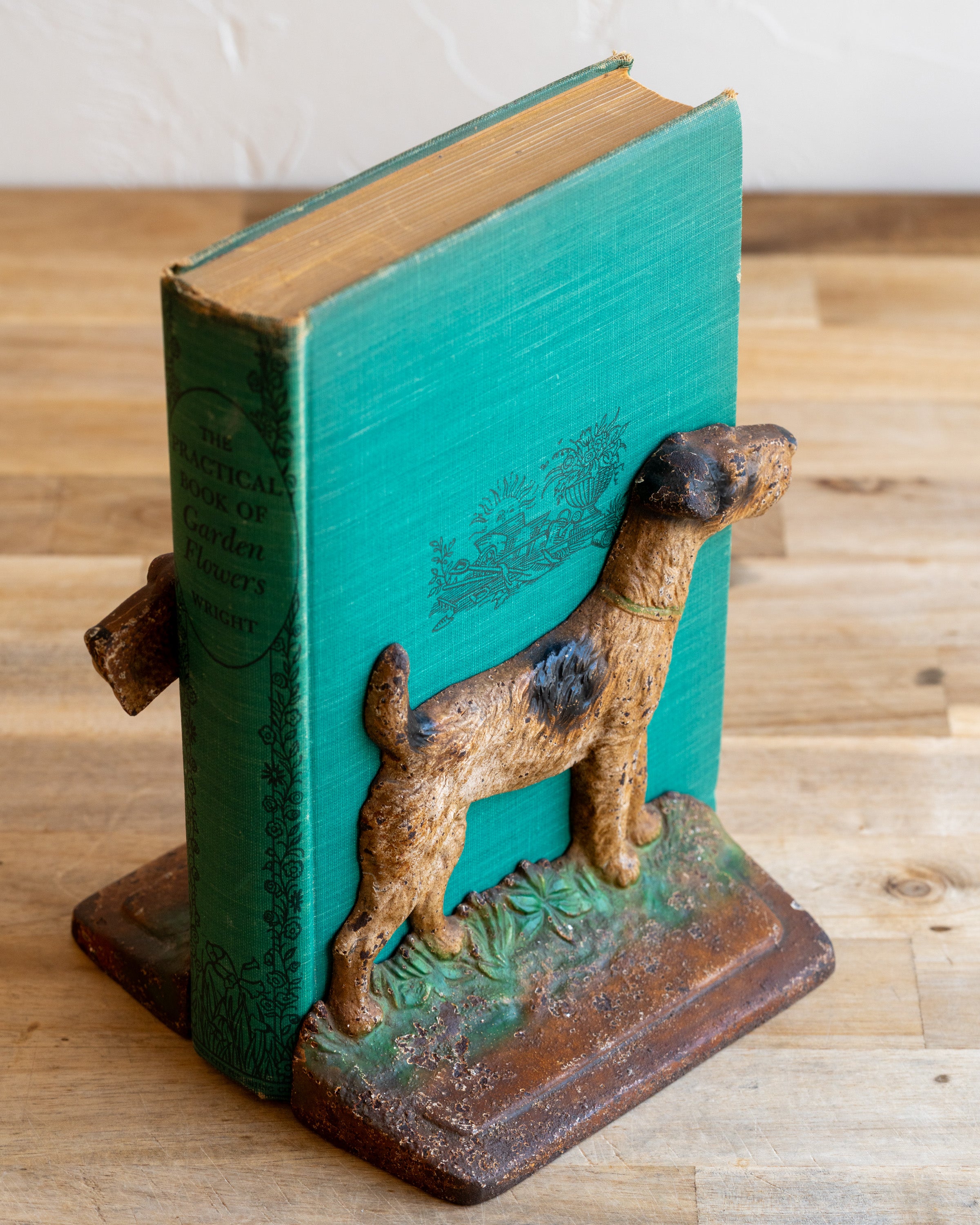 Antique Hubley 294 Cast Iron Wire Fox Terrier Bookend