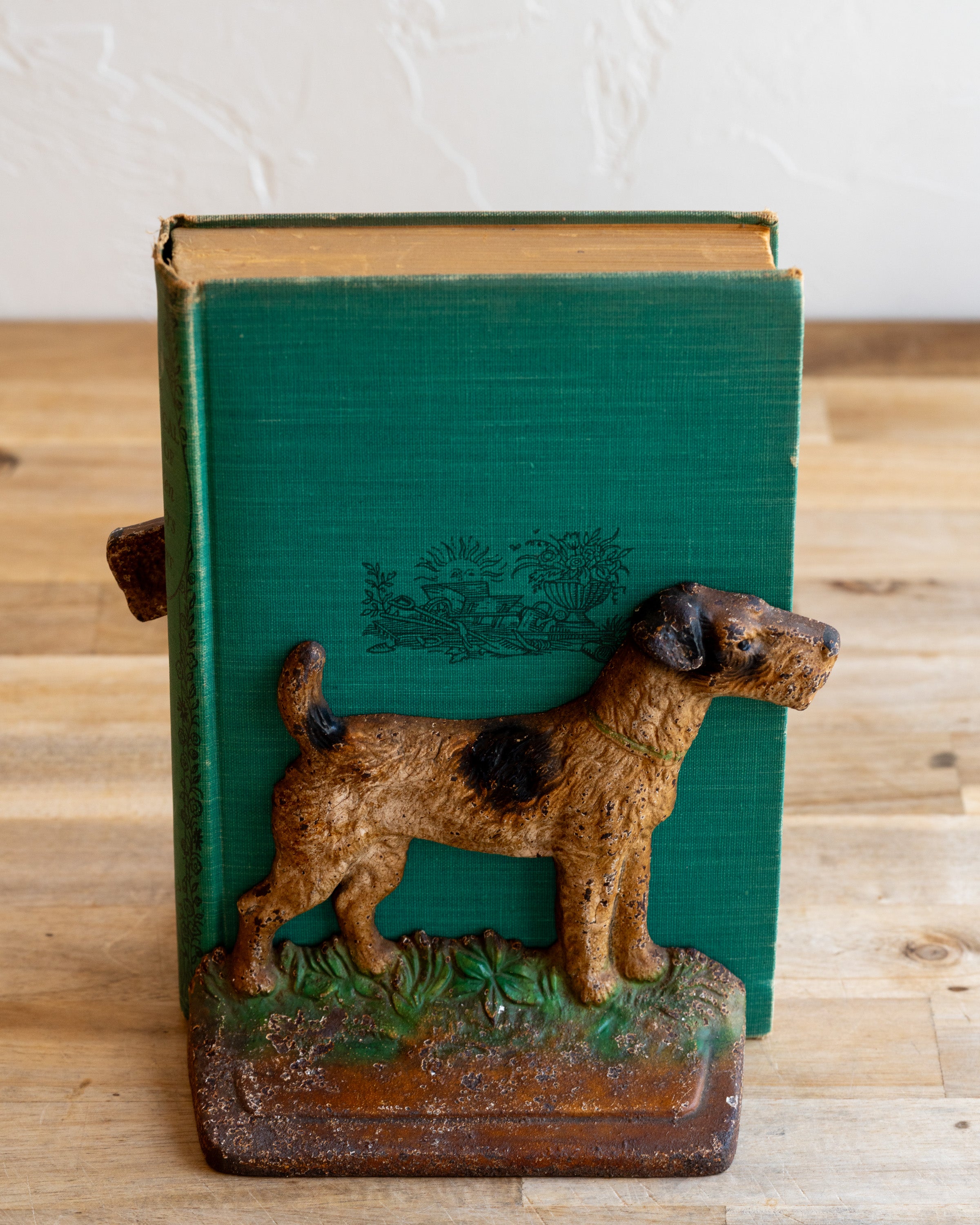 Antique Hubley 294 Cast Iron Wire Fox Terrier Bookend