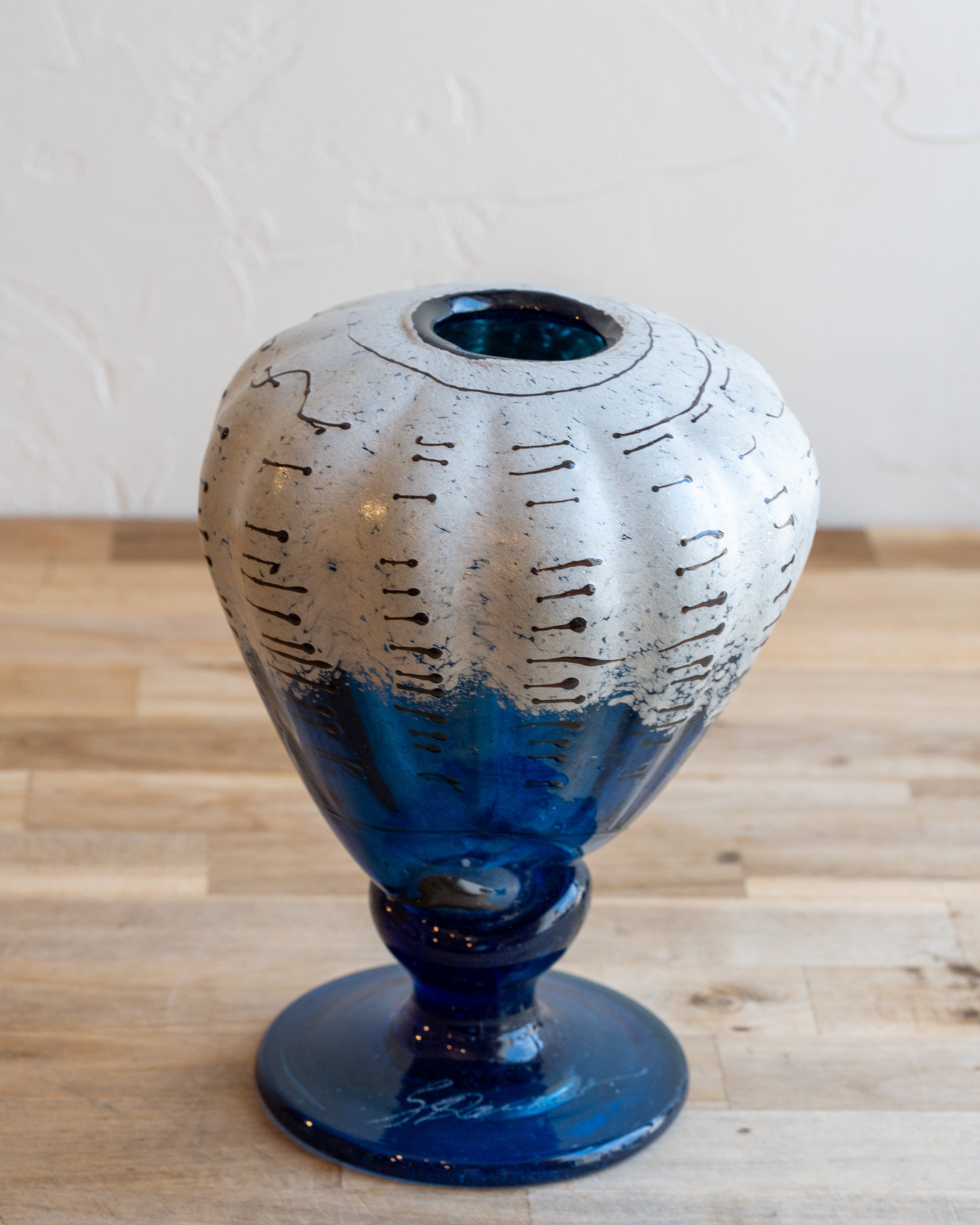 Vintage Hand Blown Decorative Glass Vase- Signed