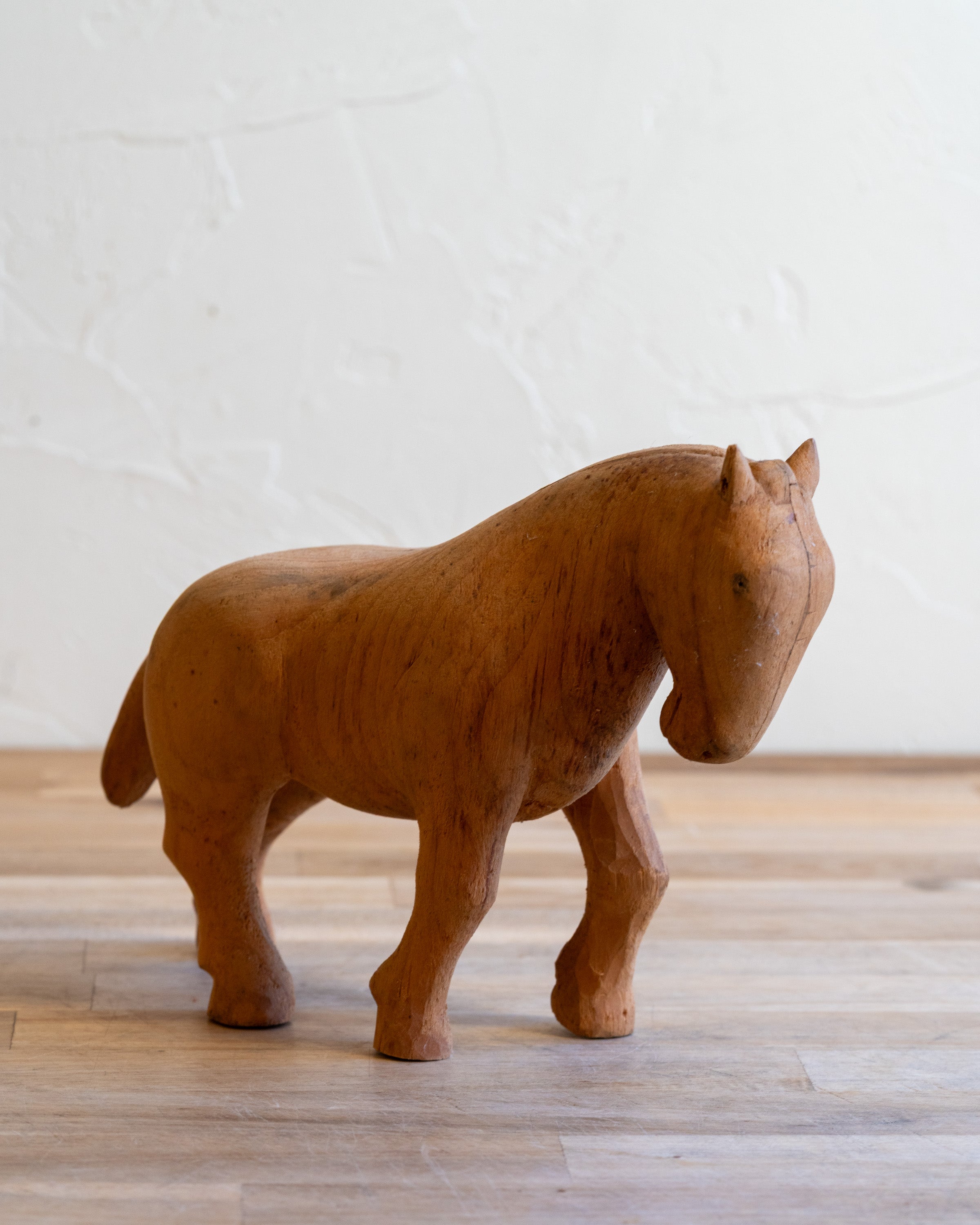 Mid-Century Scandinavian Folk Art Carved Wood Horse