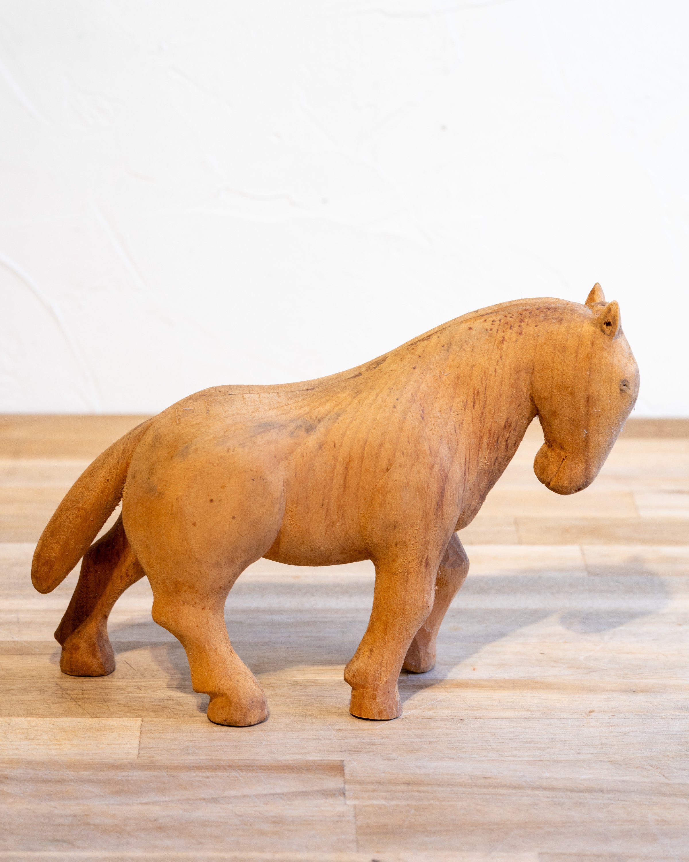 Mid-Century Scandinavian Folk Art Carved Wood Horse