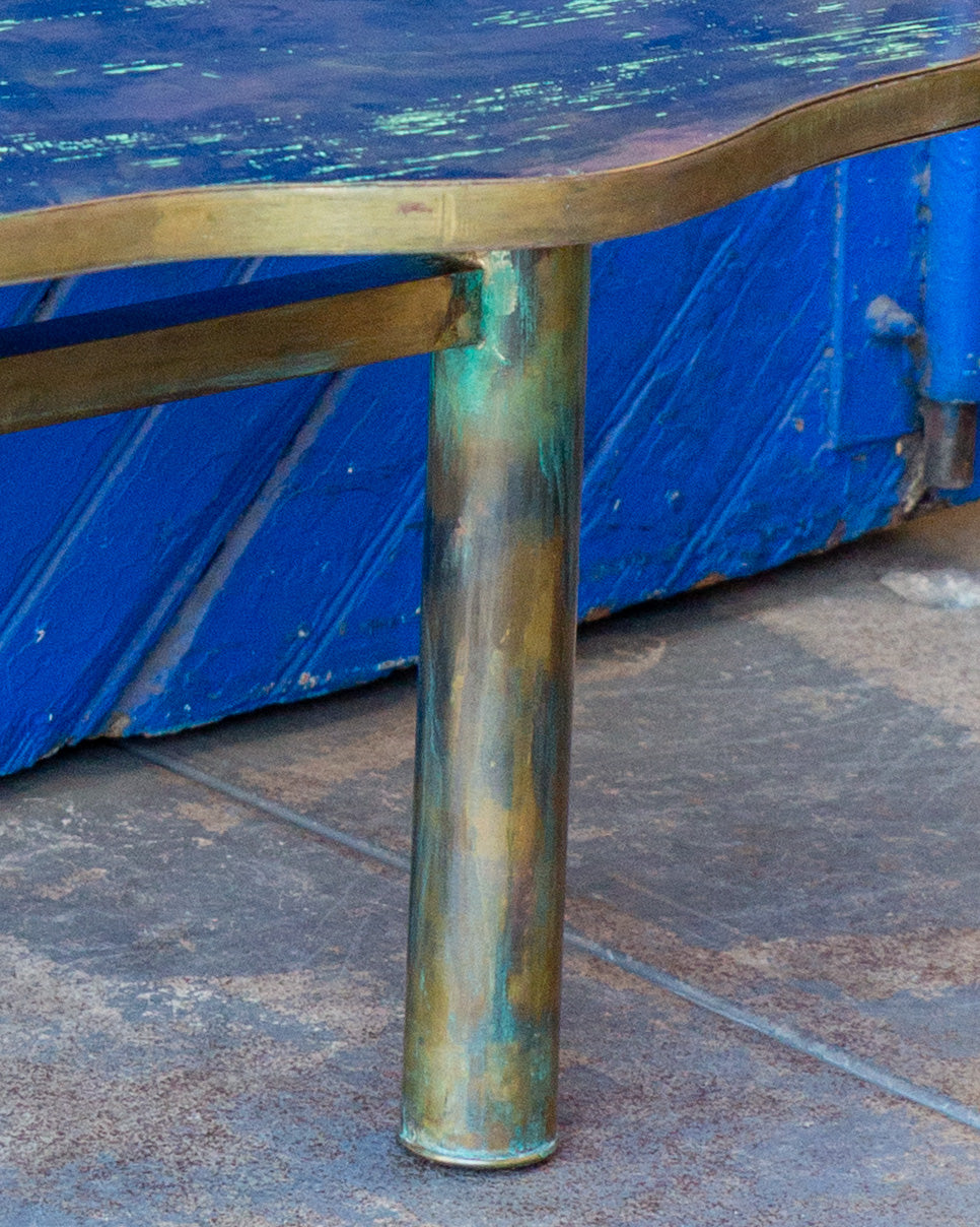 Philip And Kelvin LaVerne Geometric Bronze Cocktail Table
