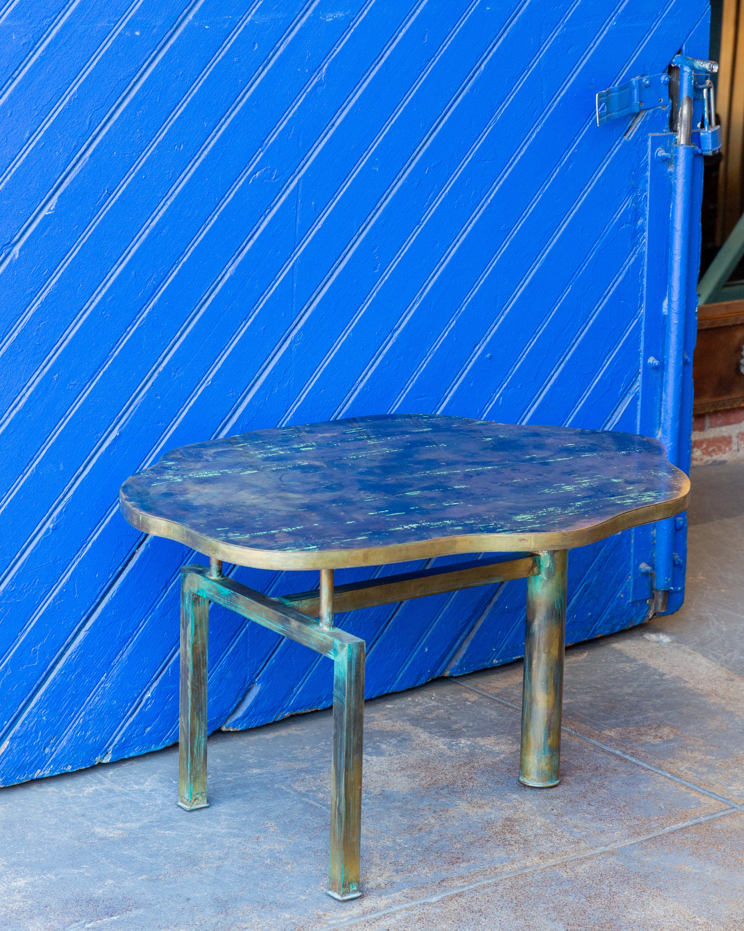 Philip And Kelvin LaVerne Geometric Bronze Cocktail Table