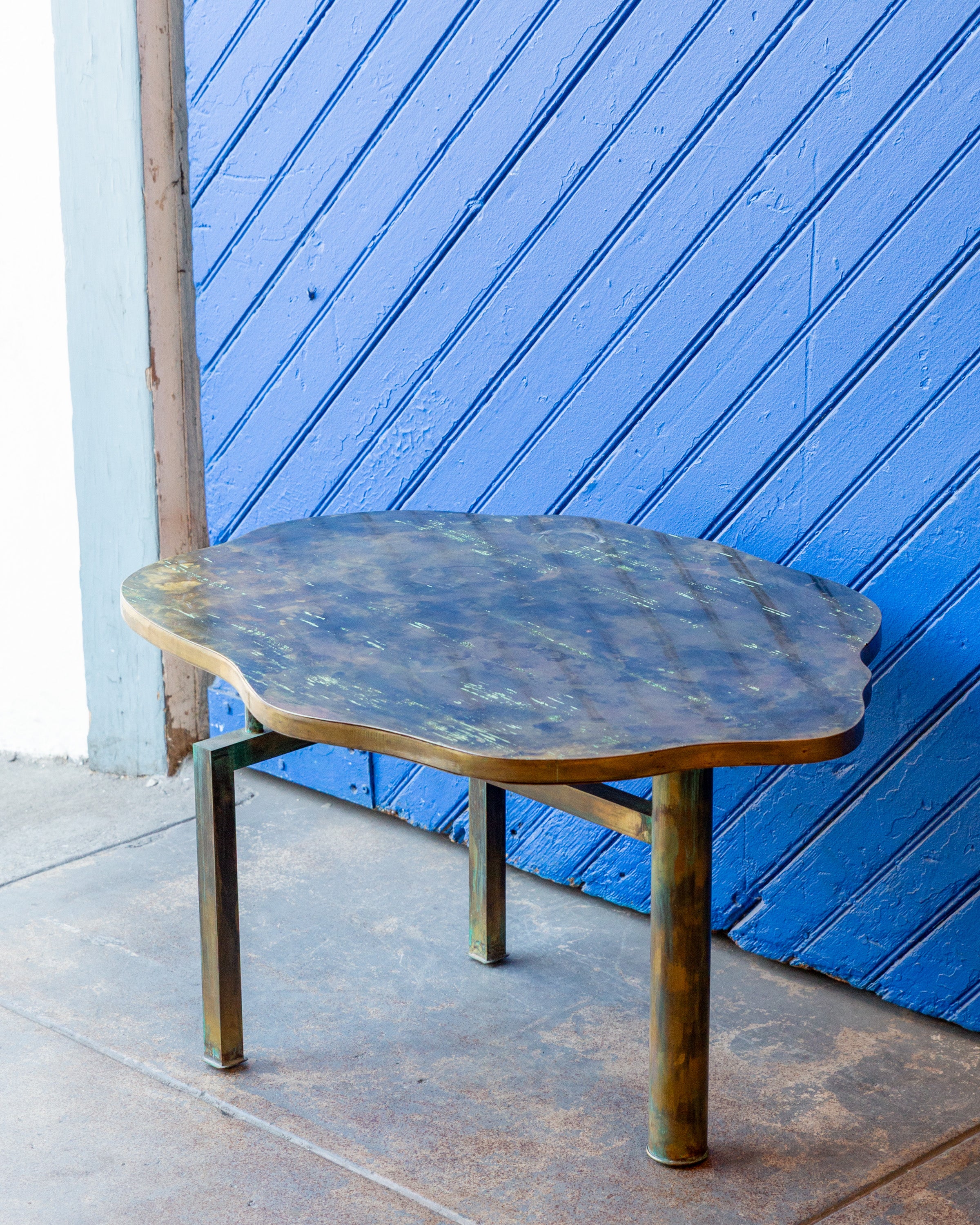 Philip And Kelvin LaVerne Geometric Bronze Cocktail Table
