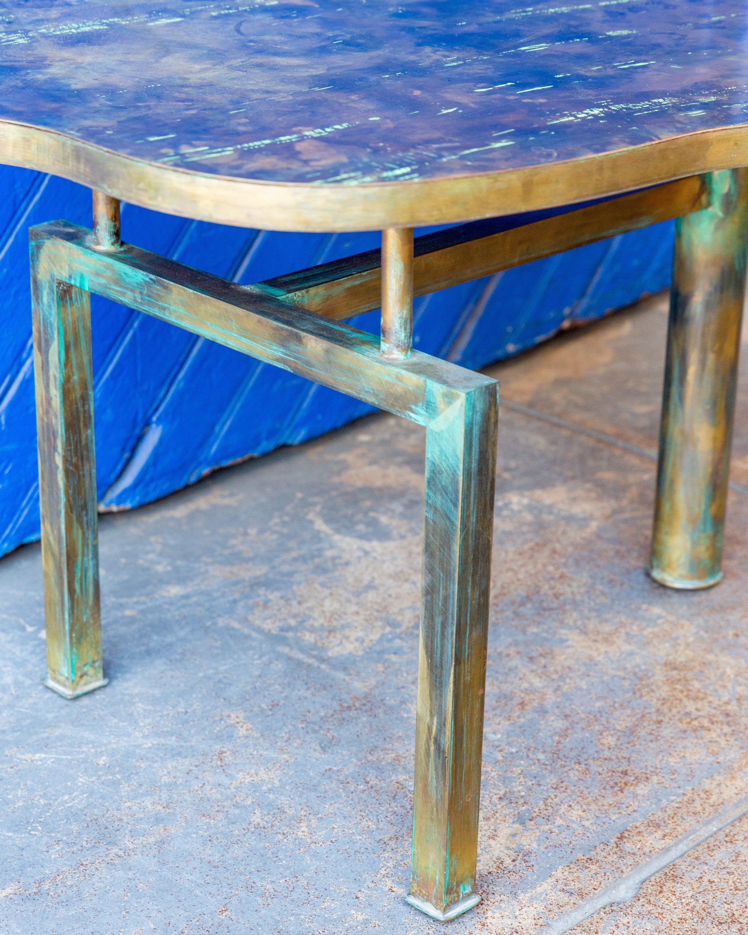 Philip And Kelvin LaVerne Geometric Bronze Cocktail Table