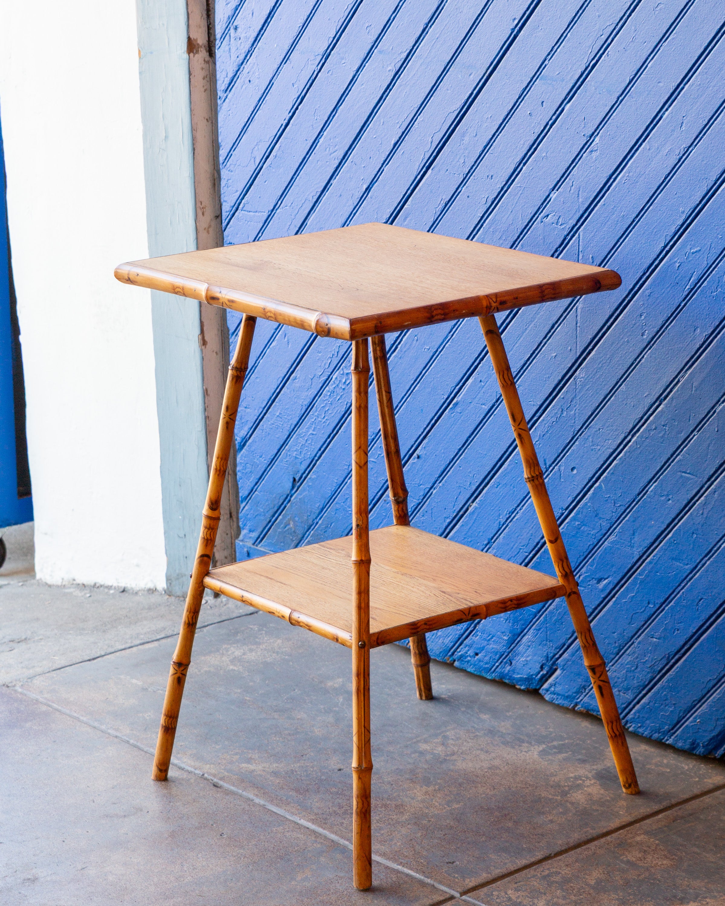Vintage Bamboo and Oak Table