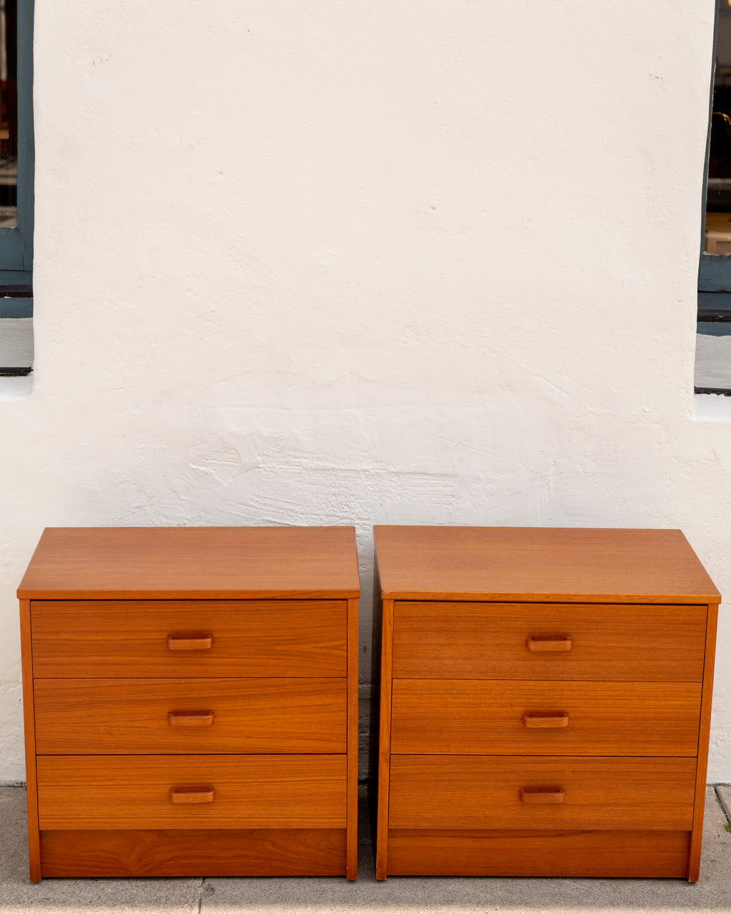 Vintage Teak 3 Drawer Nightstand- Pair