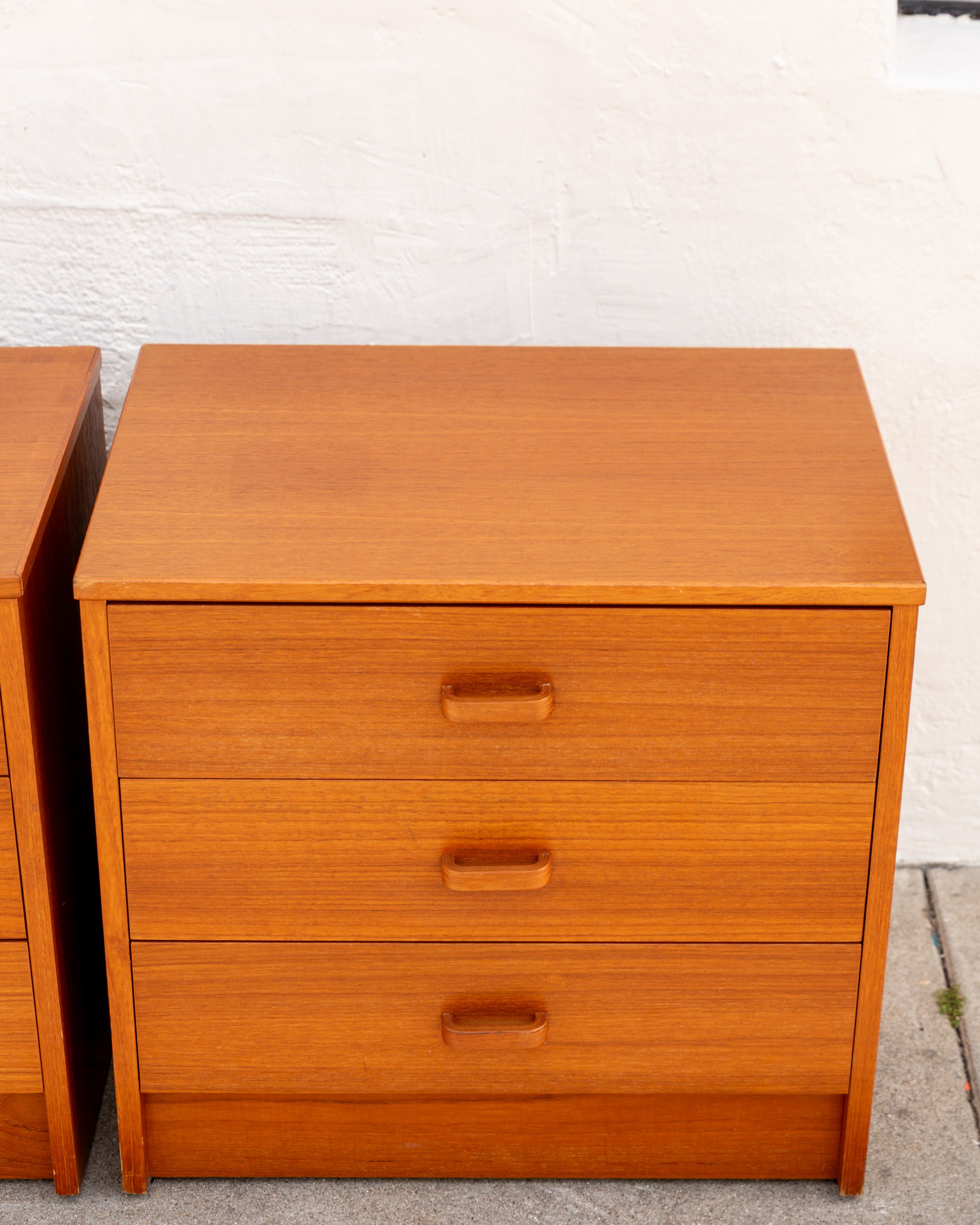 Vintage Teak 3 Drawer Nightstand- Pair