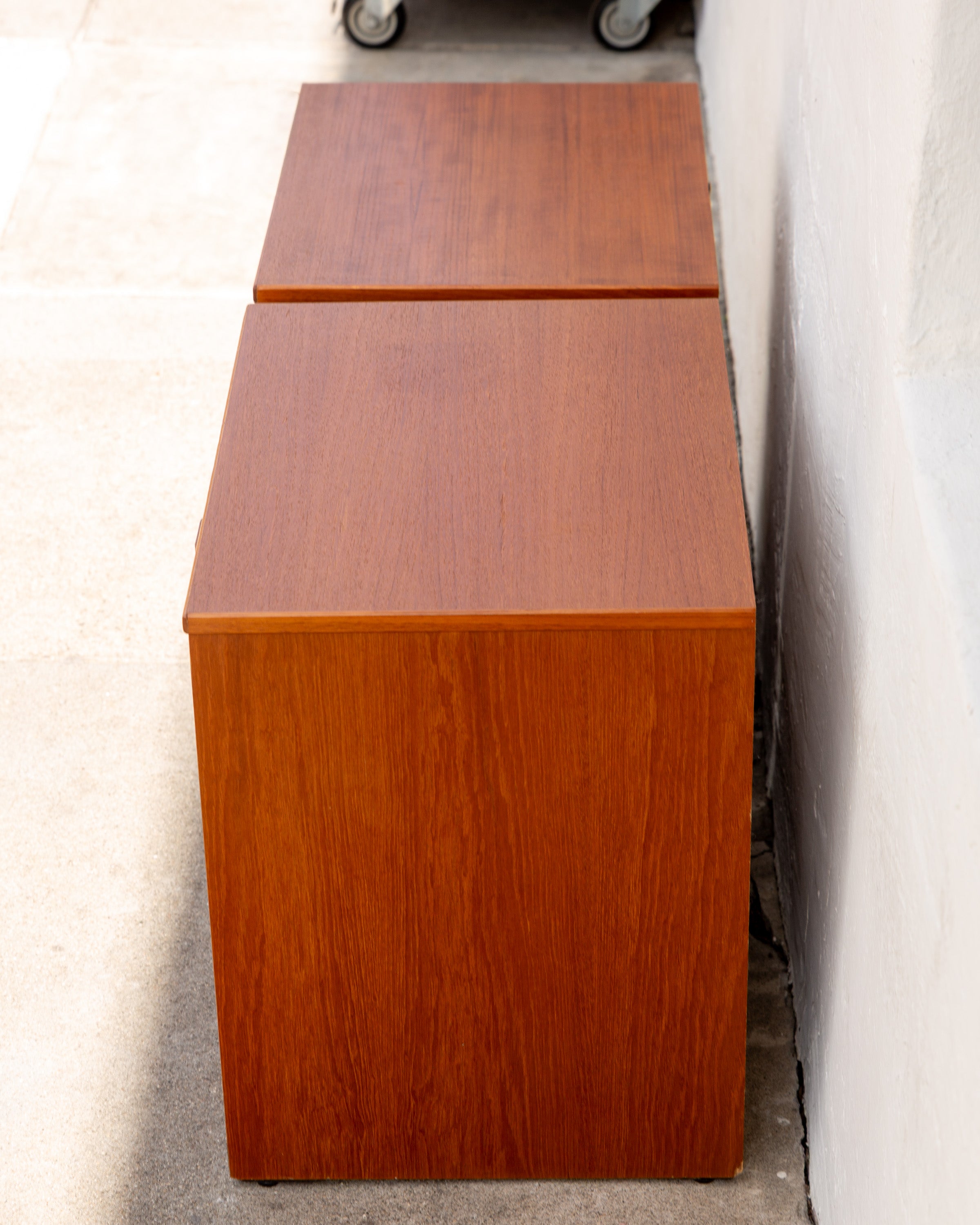 Vintage Teak 3 Drawer Nightstand- Pair