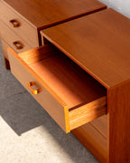 Vintage Teak 3 Drawer Nightstand- Pair