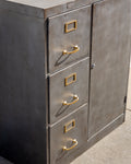 Vintage Industrial Raw Steel Cabinet, Sealed with Lacquer