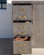 Vintage Industrial Raw Steel Cabinet, Sealed with Lacquer