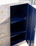 Vintage Industrial Raw Steel Cabinet, Sealed with Lacquer