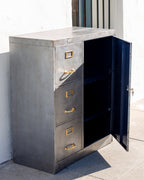 Vintage Industrial Raw Steel Cabinet, Sealed with Lacquer