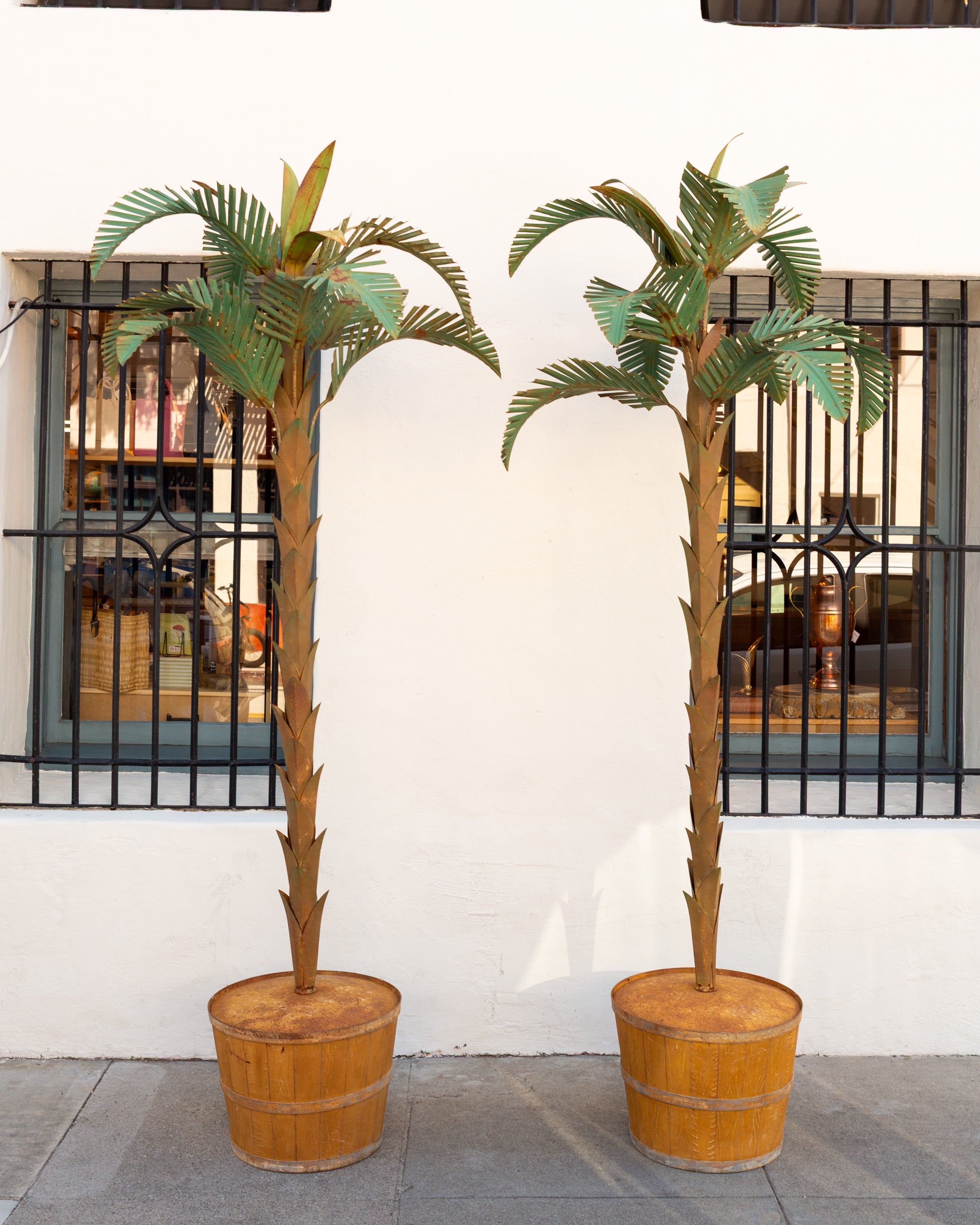 Vintage Italian Tole Palm Trees- Pair