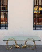 1970's Brass Iconic Ibex Ram Coffee Table