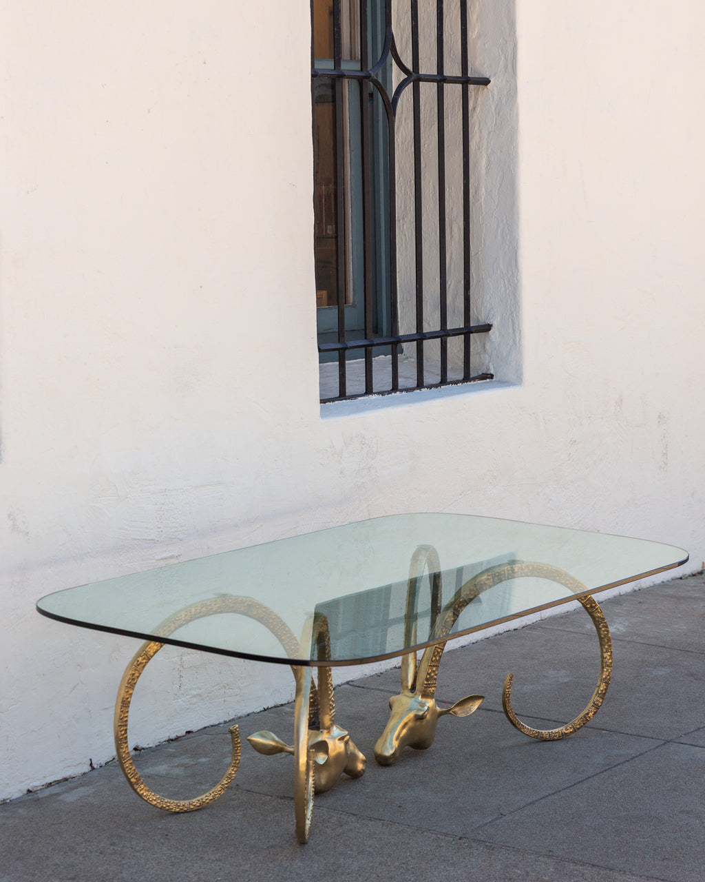 1970's Brass Iconic Ibex Ram Coffee Table