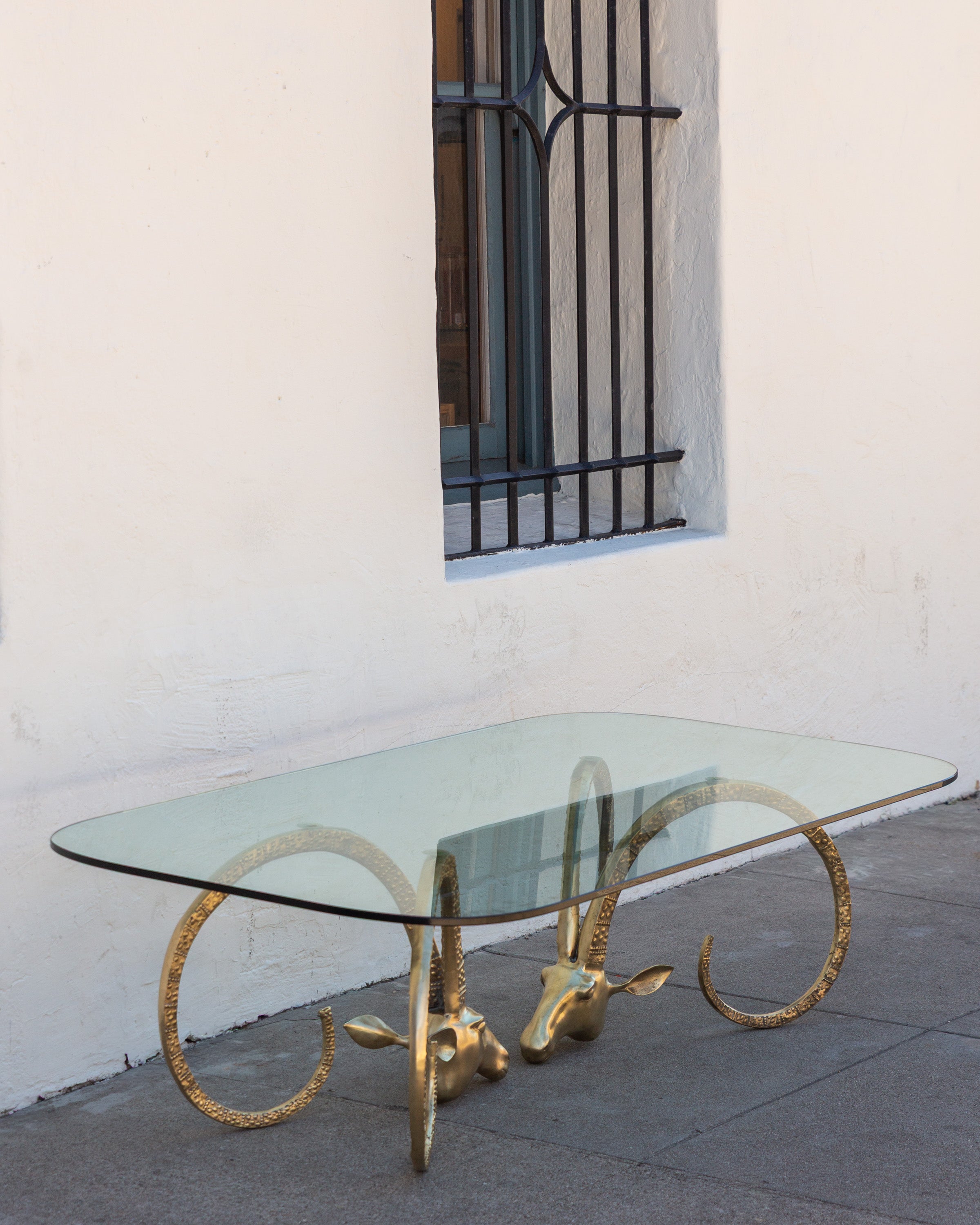1970's Brass Iconic Ibex Ram Coffee Table