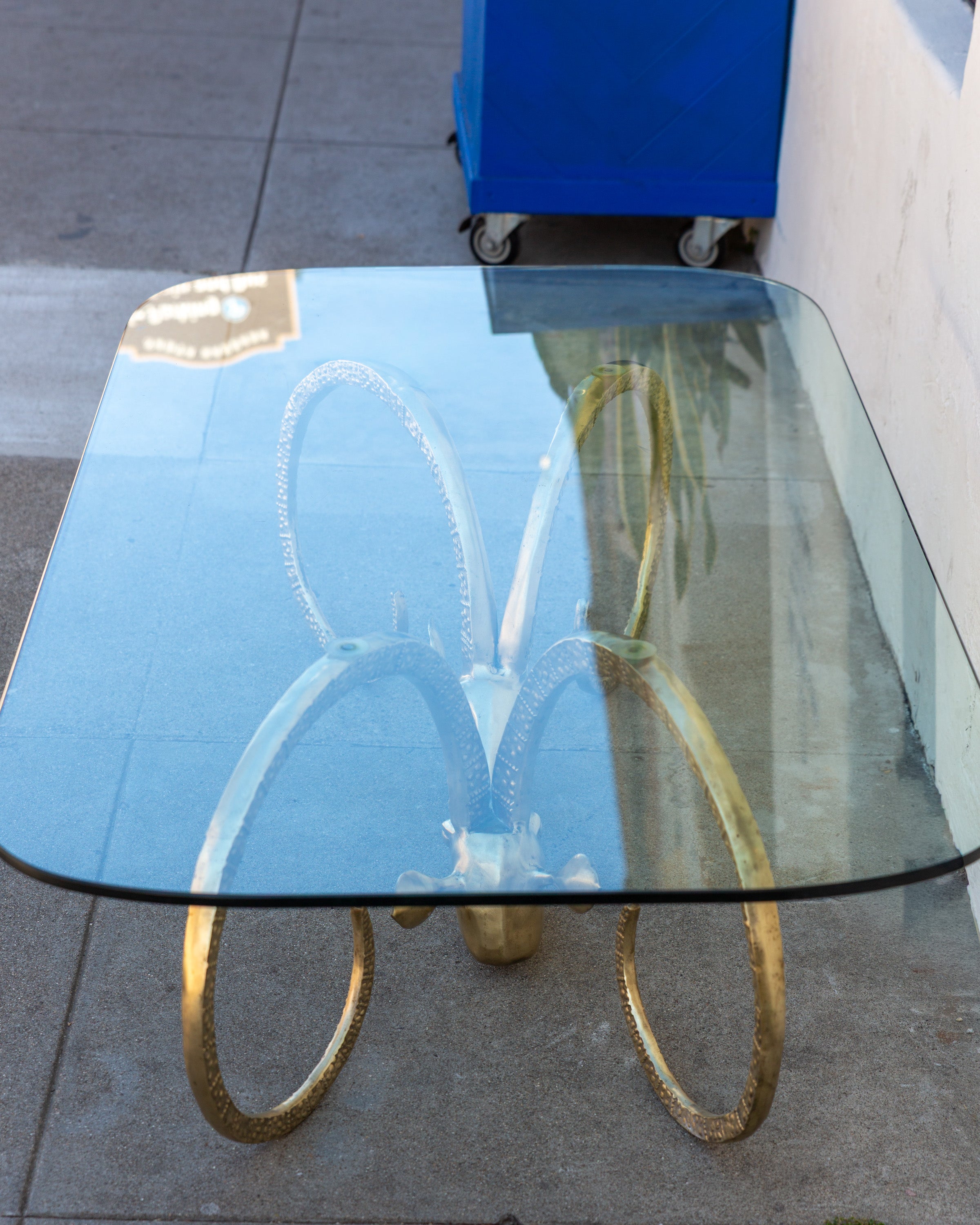 1970's Brass Iconic Ibex Ram Coffee Table