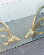 1970's Brass Iconic Ibex Ram Coffee Table