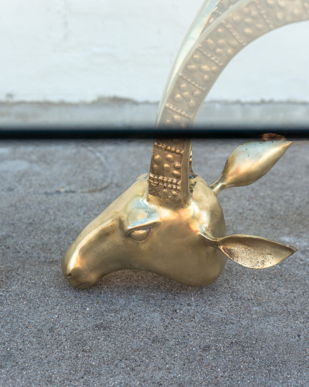 1970's Brass Iconic Ibex Ram Coffee Table