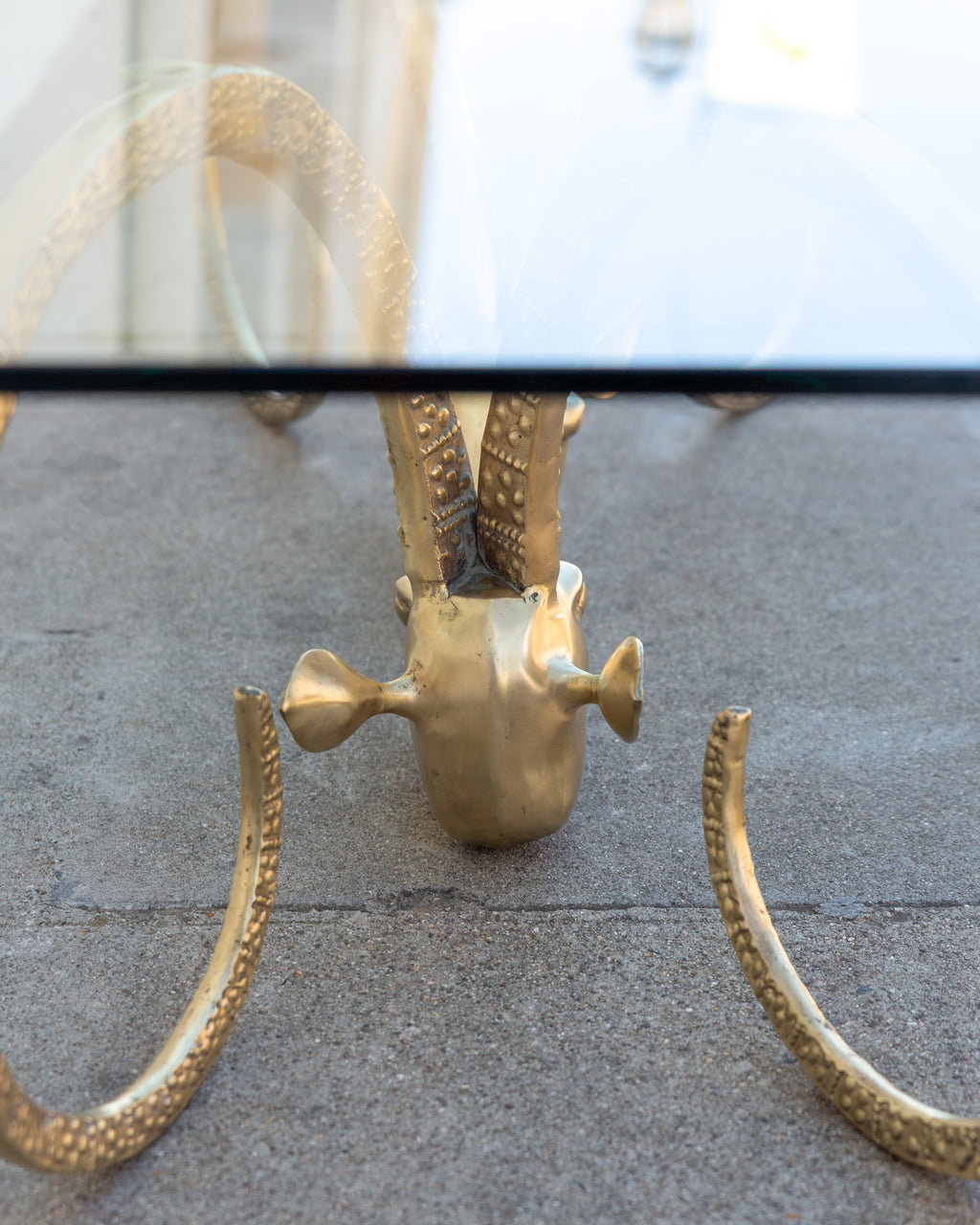 1970's Brass Iconic Ibex Ram Coffee Table